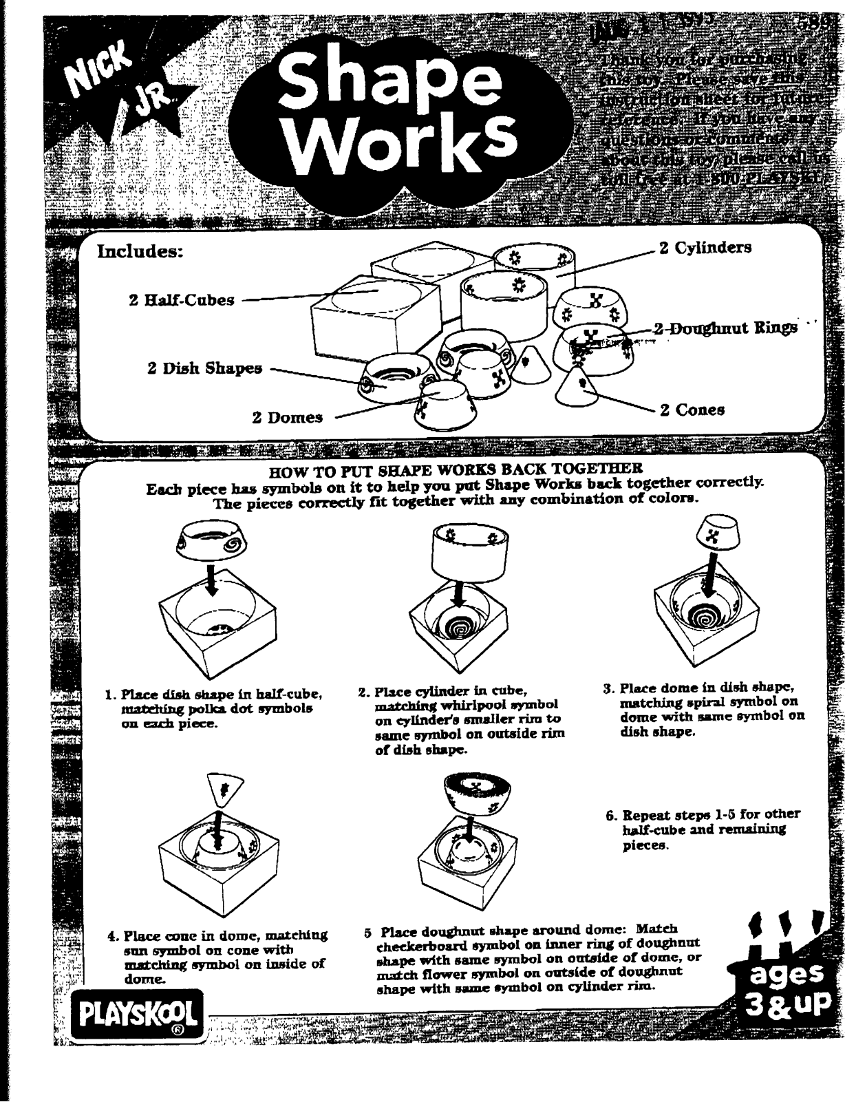 Hasbro SHAPE WORKS User Manual