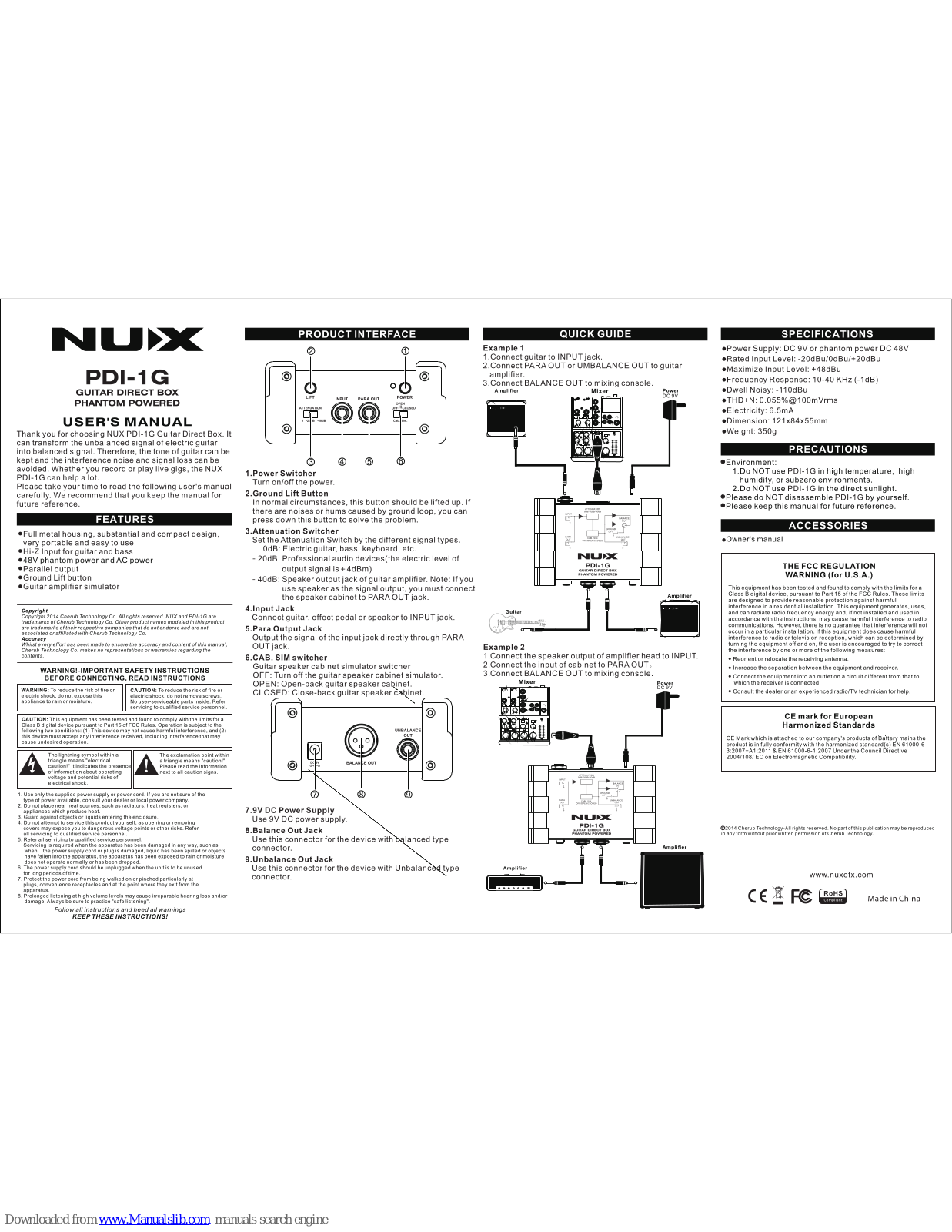 nux PDI-1G User Manual