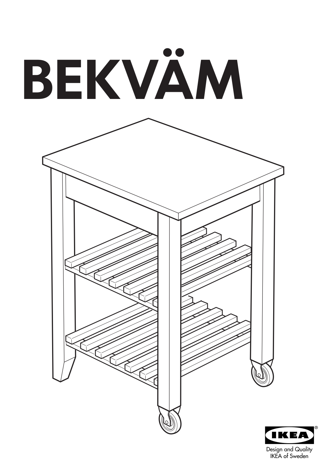 IKEA BEKVÄM KITCHEN CART 23 5/8X19 5/8