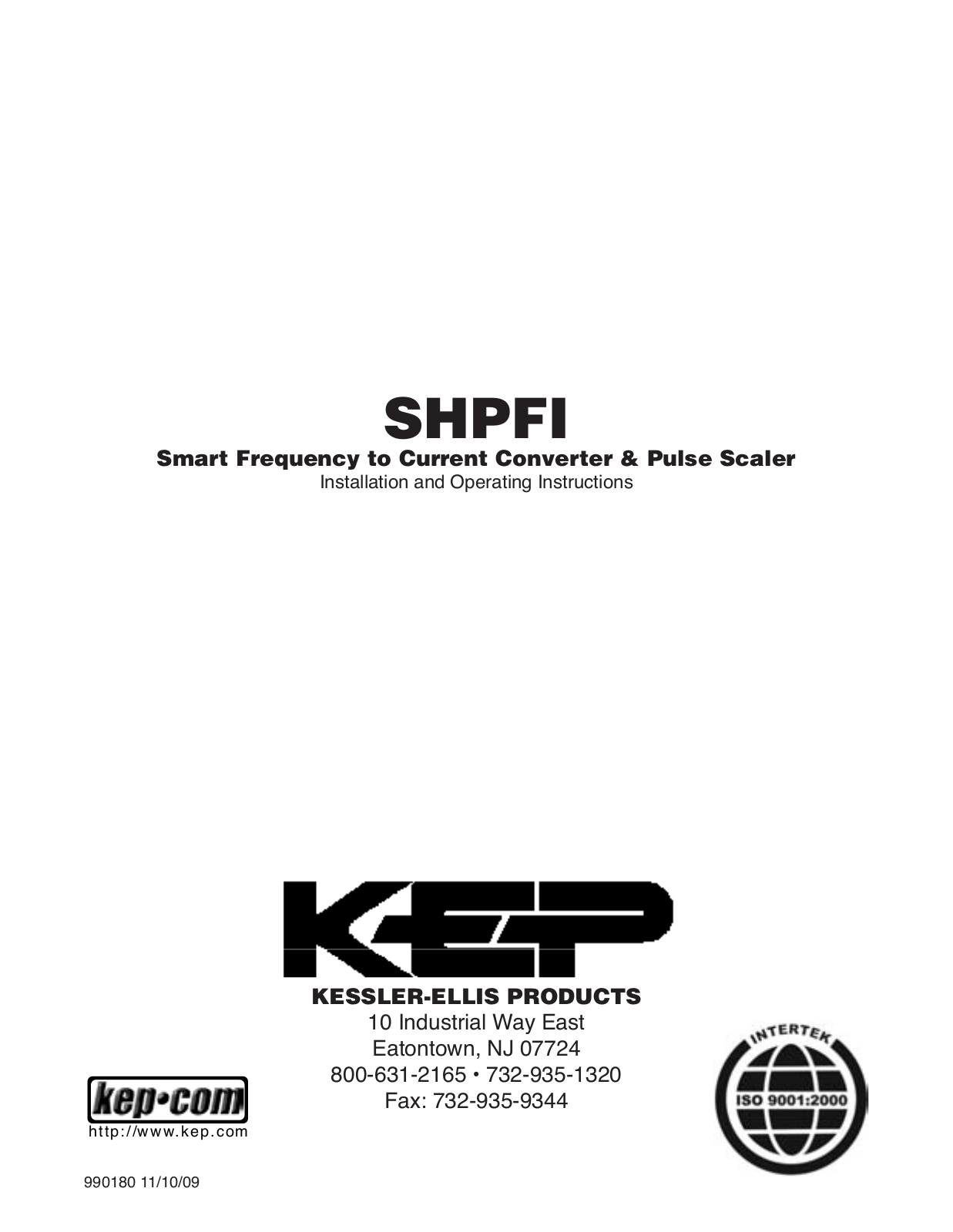 KEP SHPFI Operating Manual