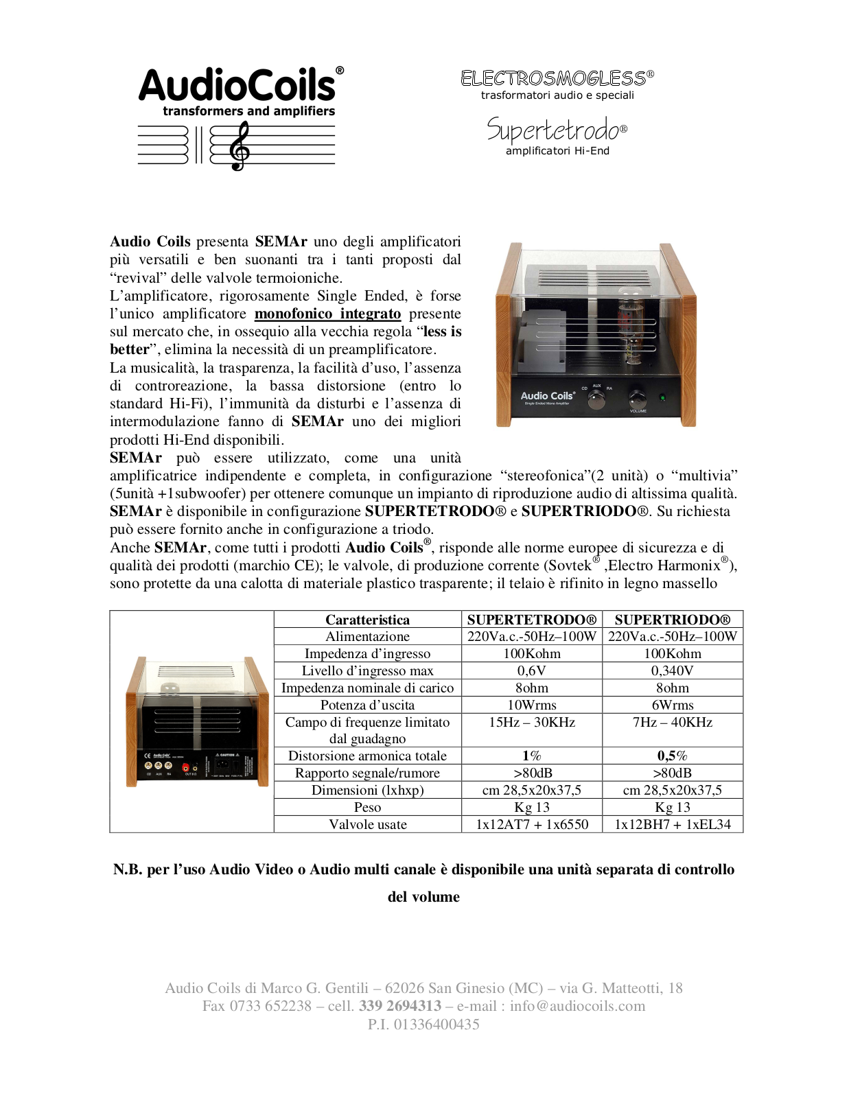 AudioCoils Semar Brochure