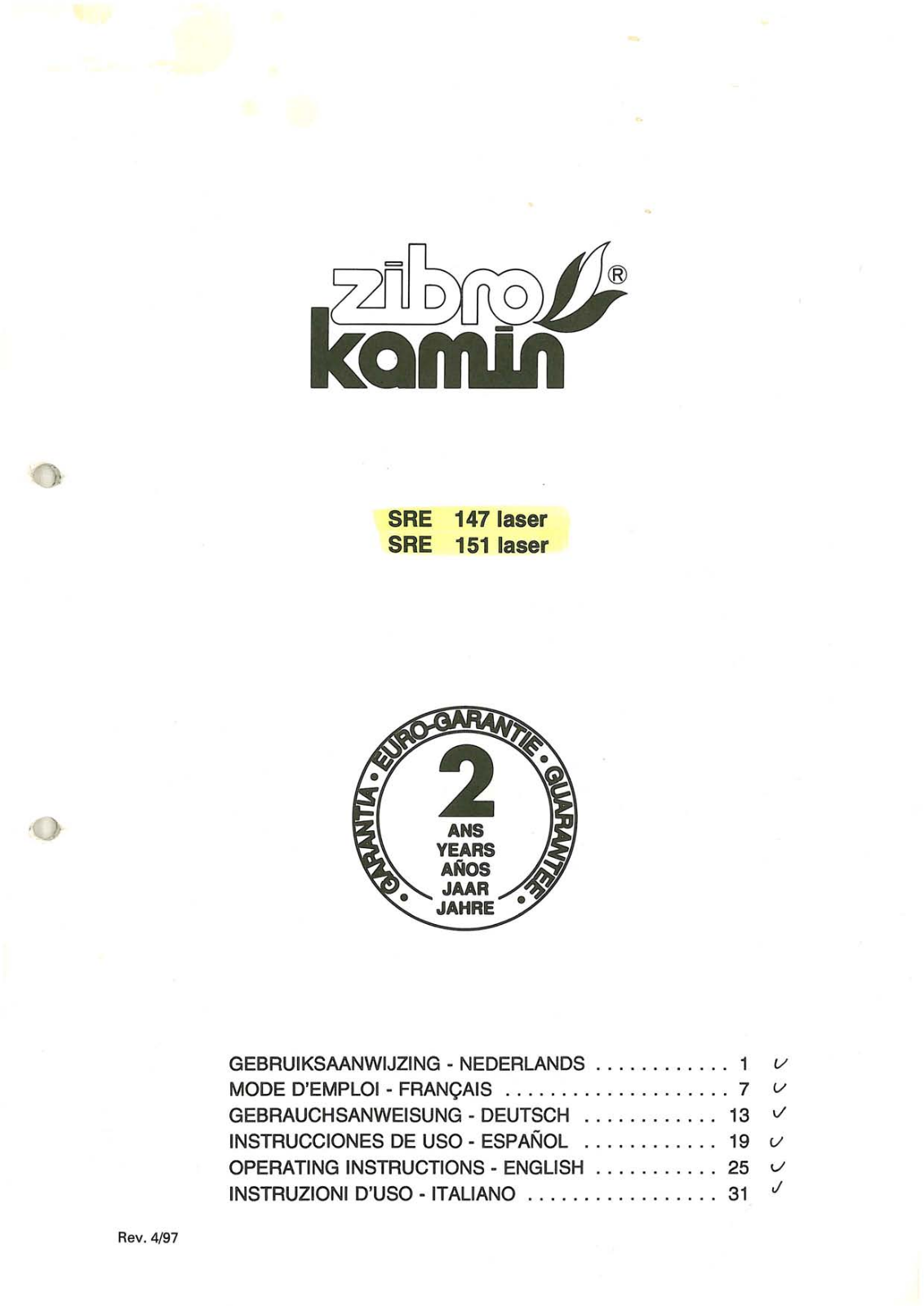 Zibro SRE151, SRE147 User Manual