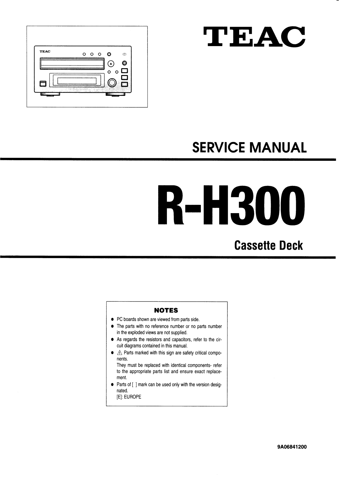 Teac RH-300 Service Manual