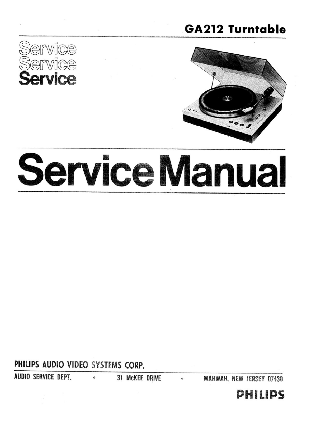 Philips GA-212 Service manual