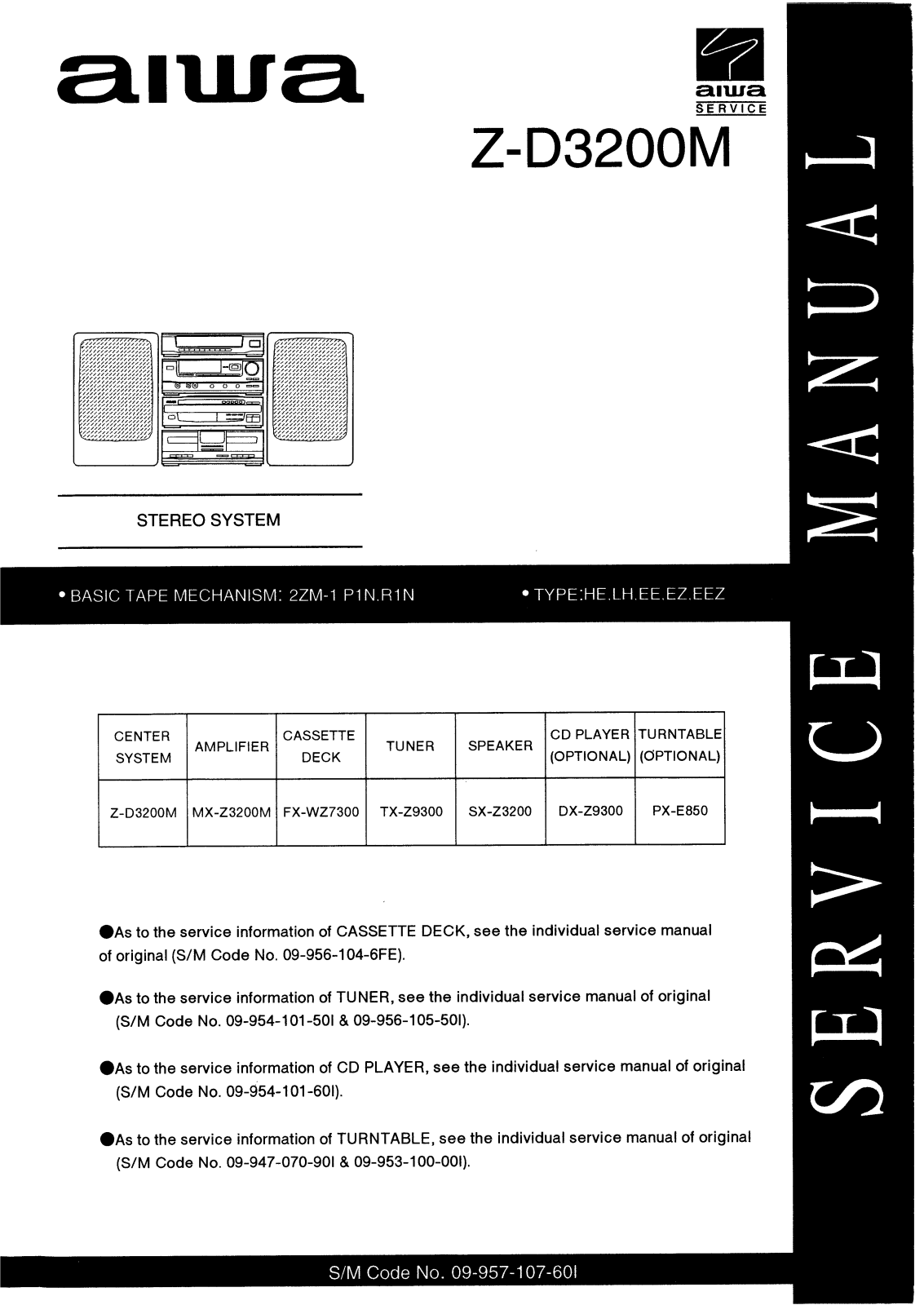 Aiwa Z D3200M Service Manual