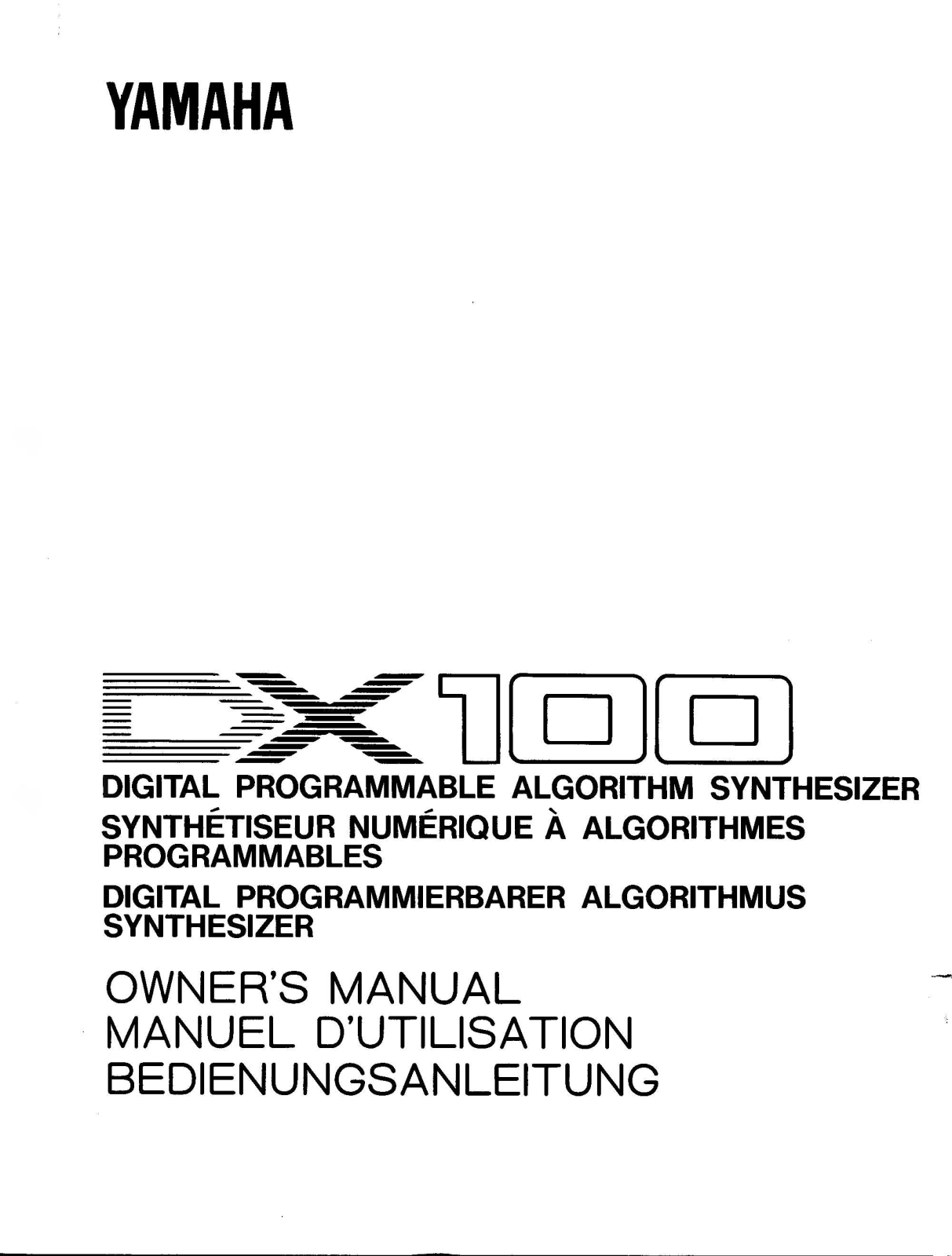 Yamaha DX100 User Manual