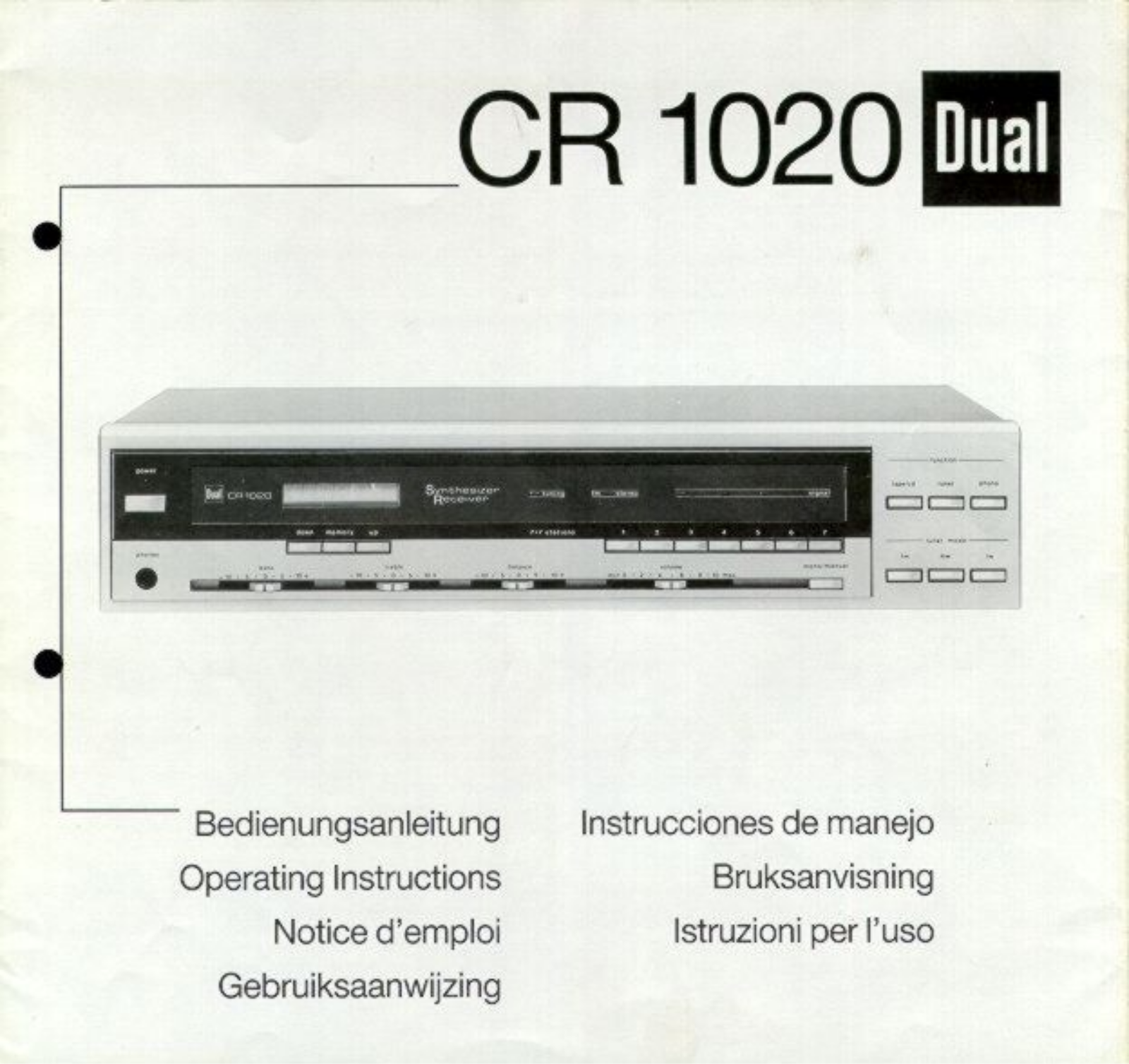 Dual CR-1020 Owners Manual