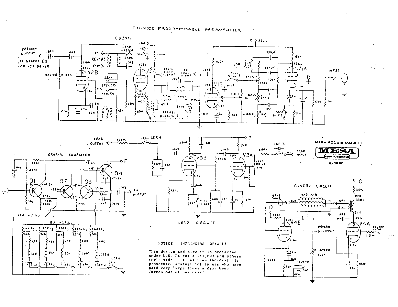 Mesa Boogie mkiii schematic