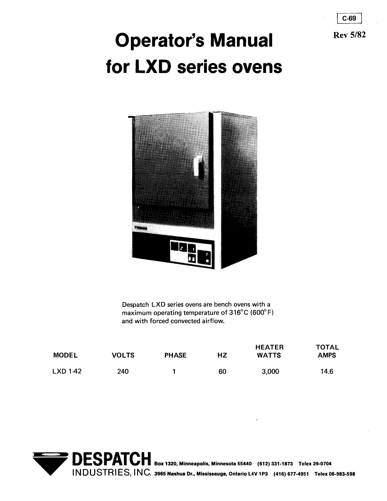 Despatch LXD 1-42 Installation  Manual