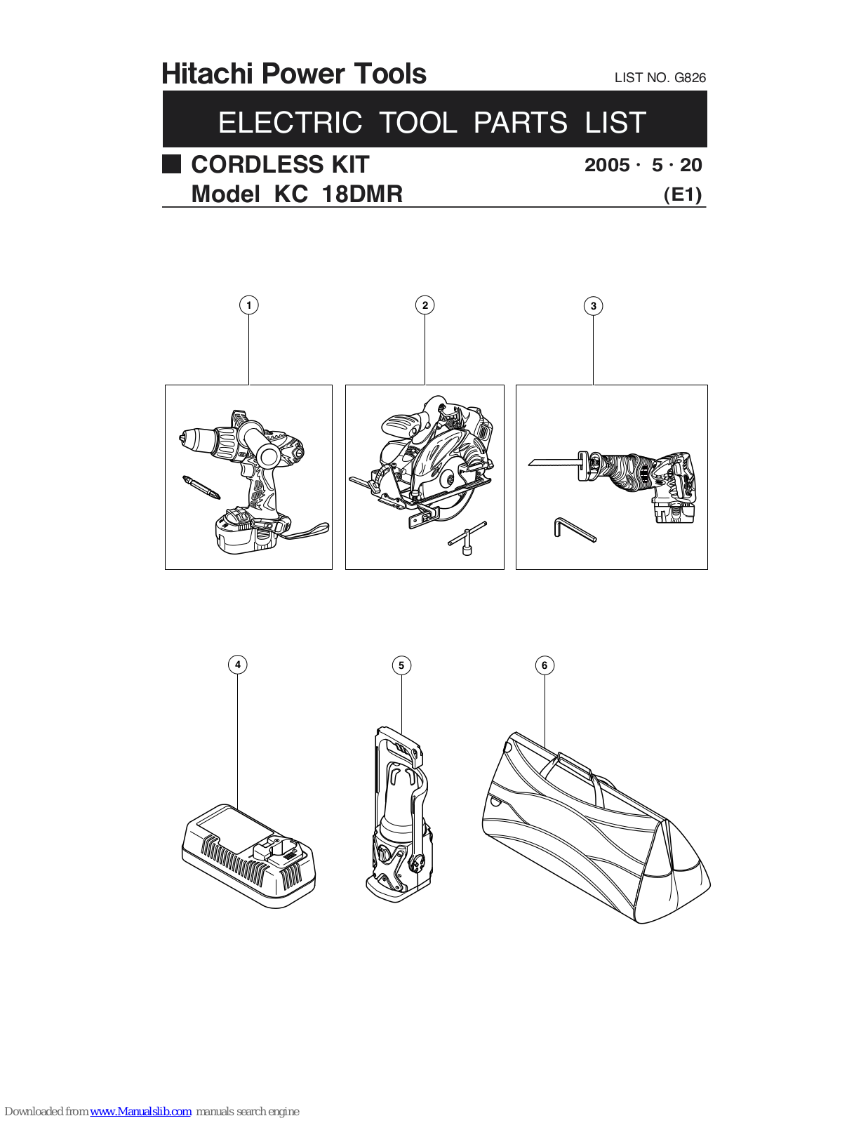 Hitachi KC18DMR Parts List