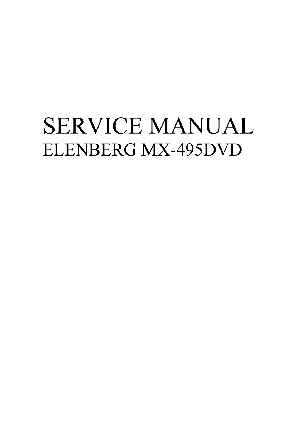 ALPINE Elenberg MX-495DVD Service Manual