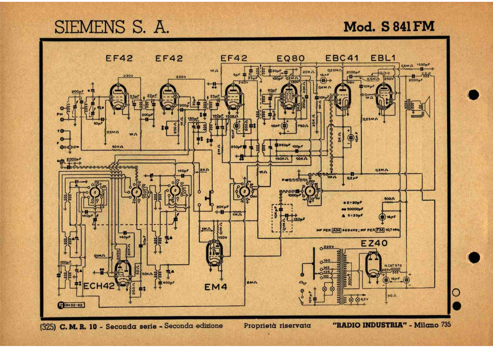 Siemens s 841fm schematic