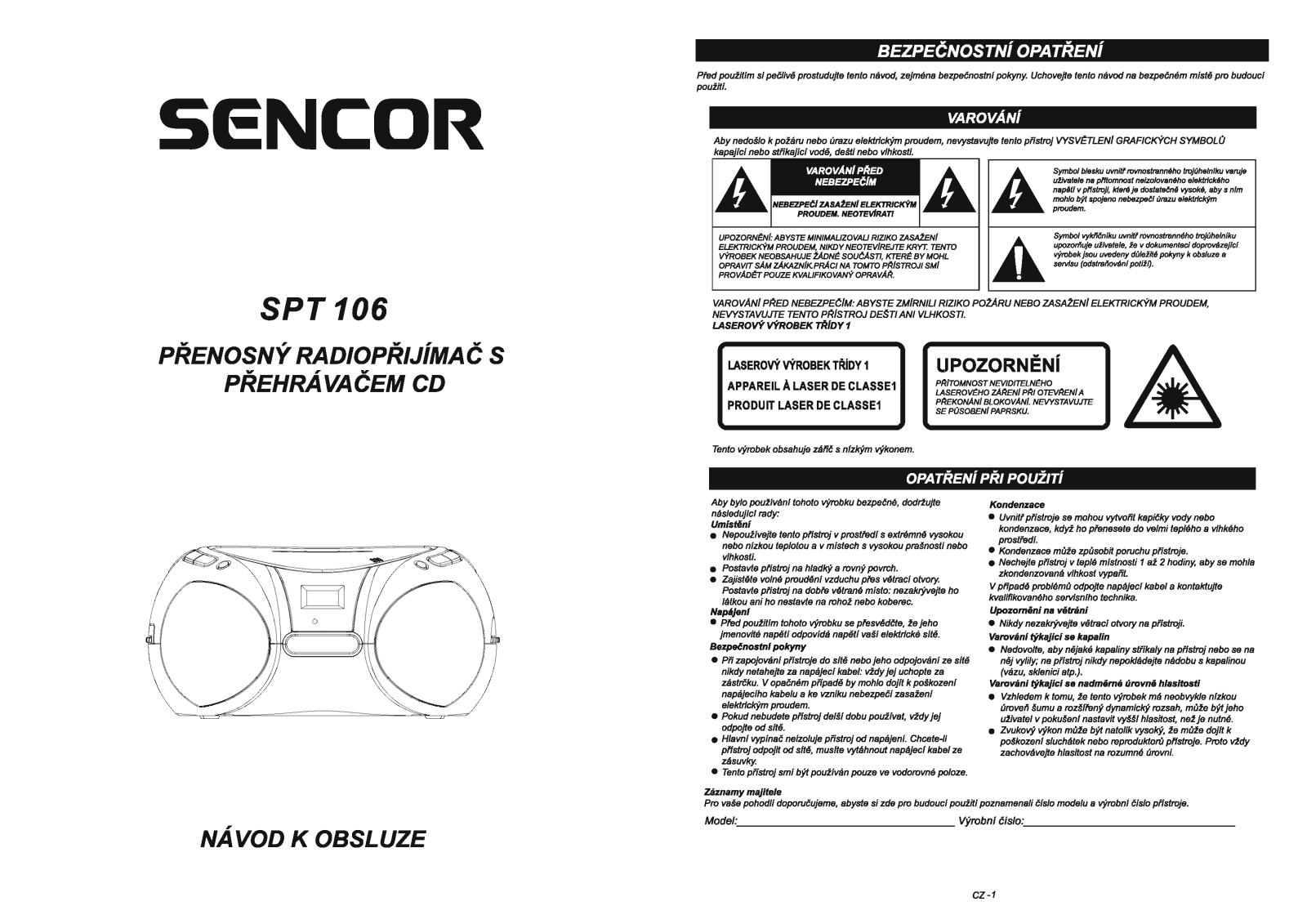 Sencor SPT 106 User Manual