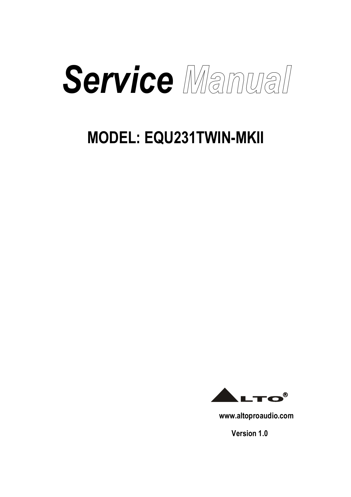 Alto EQU231TWIN-MKII Service Manual