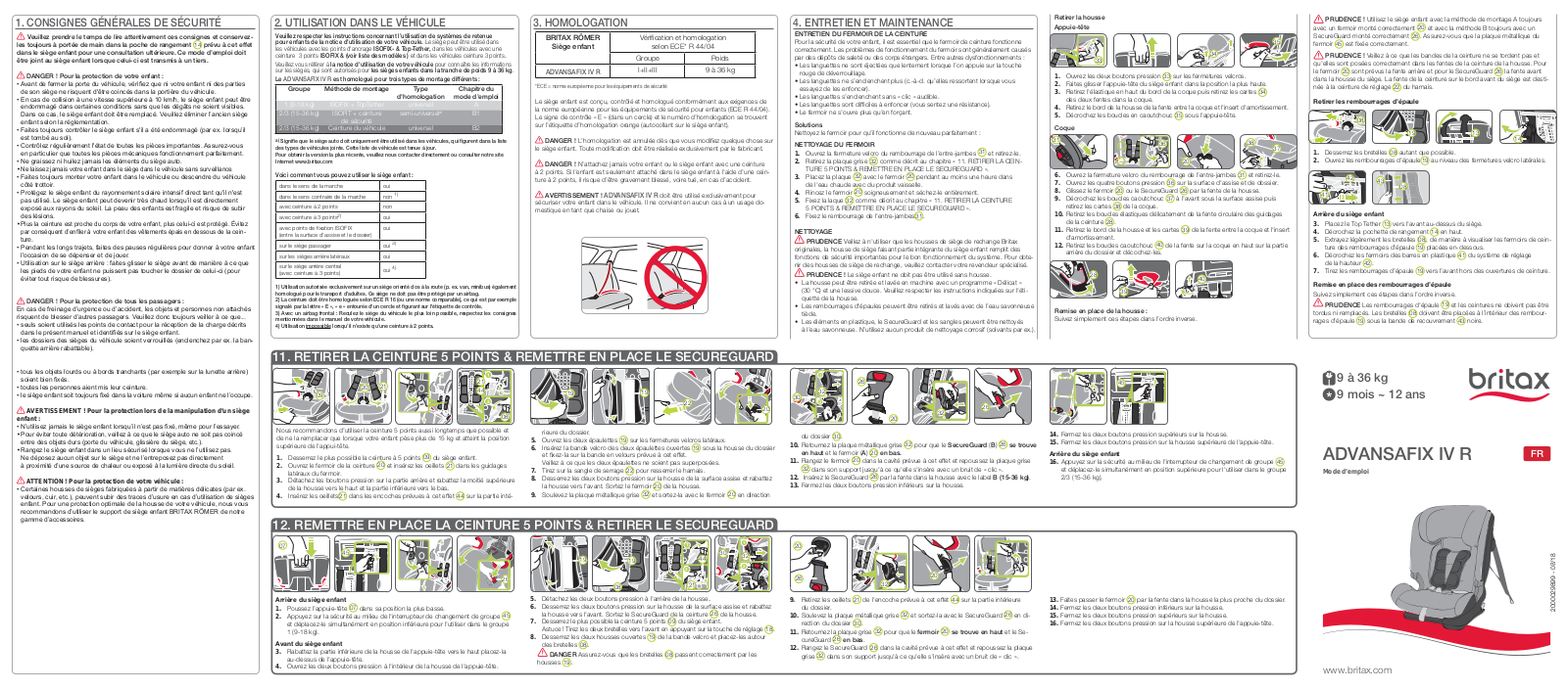 Britax ADVANSAFIX IV R User Manual