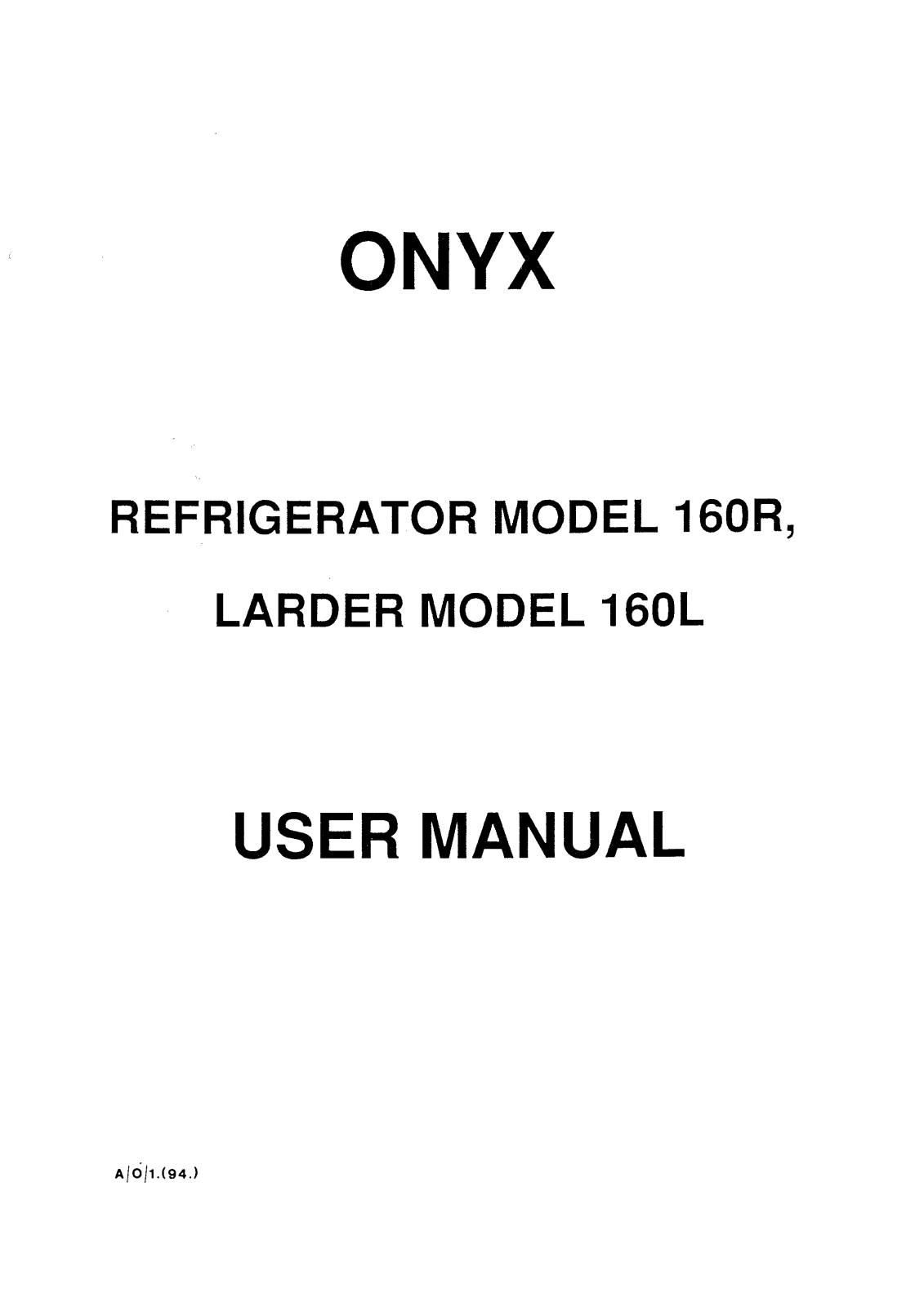 TRICITY BENDIX 160RC (Onyx) User Manual