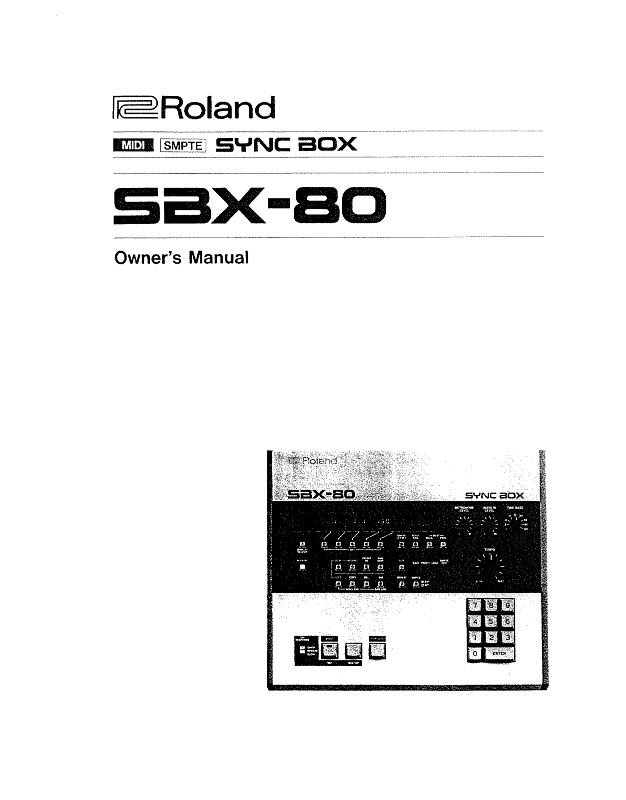 Roland Corporation SBX-80 Owner's Manual