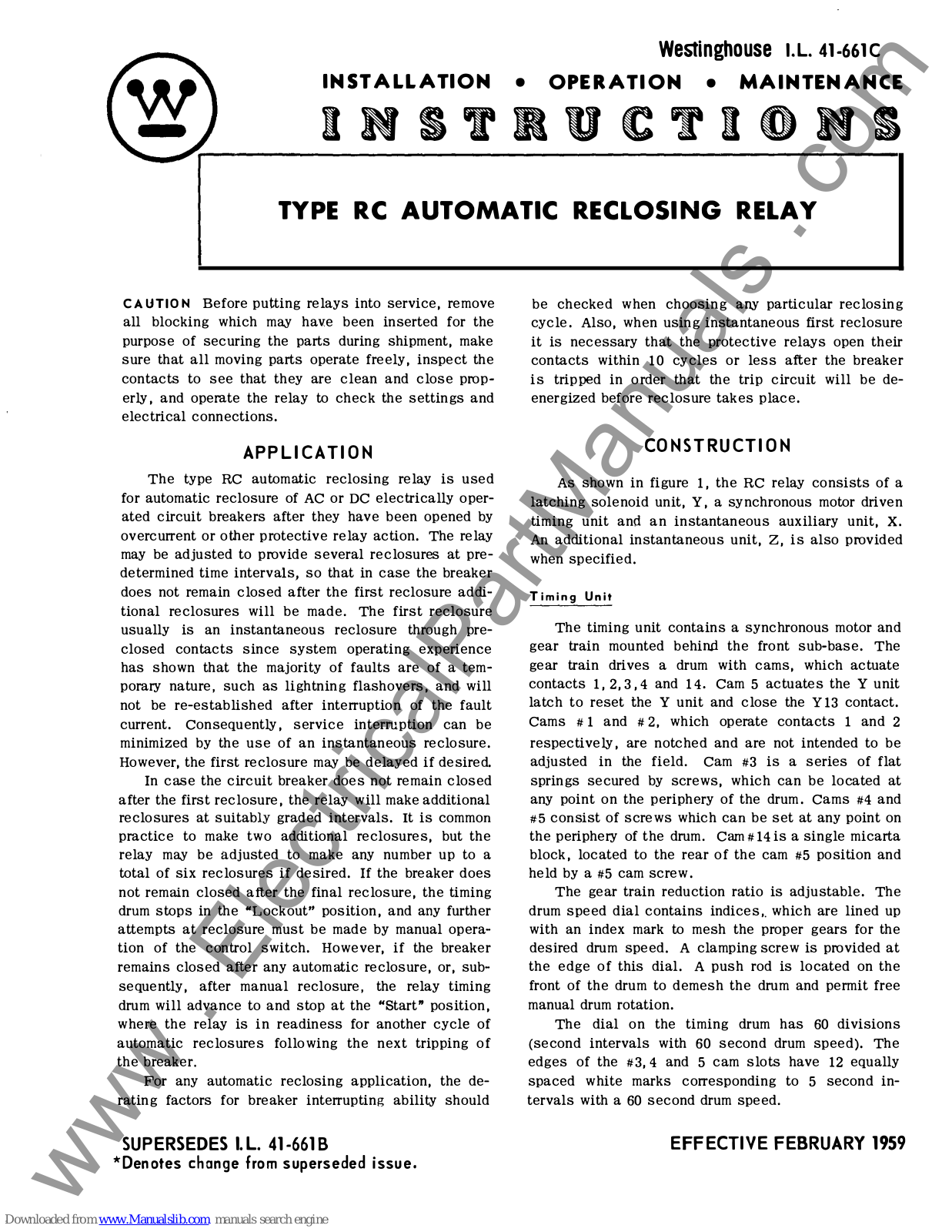 Westinghouse RC Instructions Manual