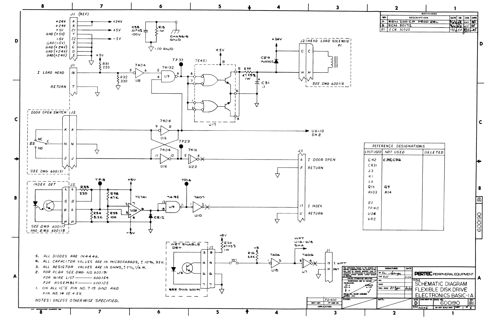 PERTEC 8IN SCHEMATICS 600190-B1 Schematic Schematic - ManualMachine.com