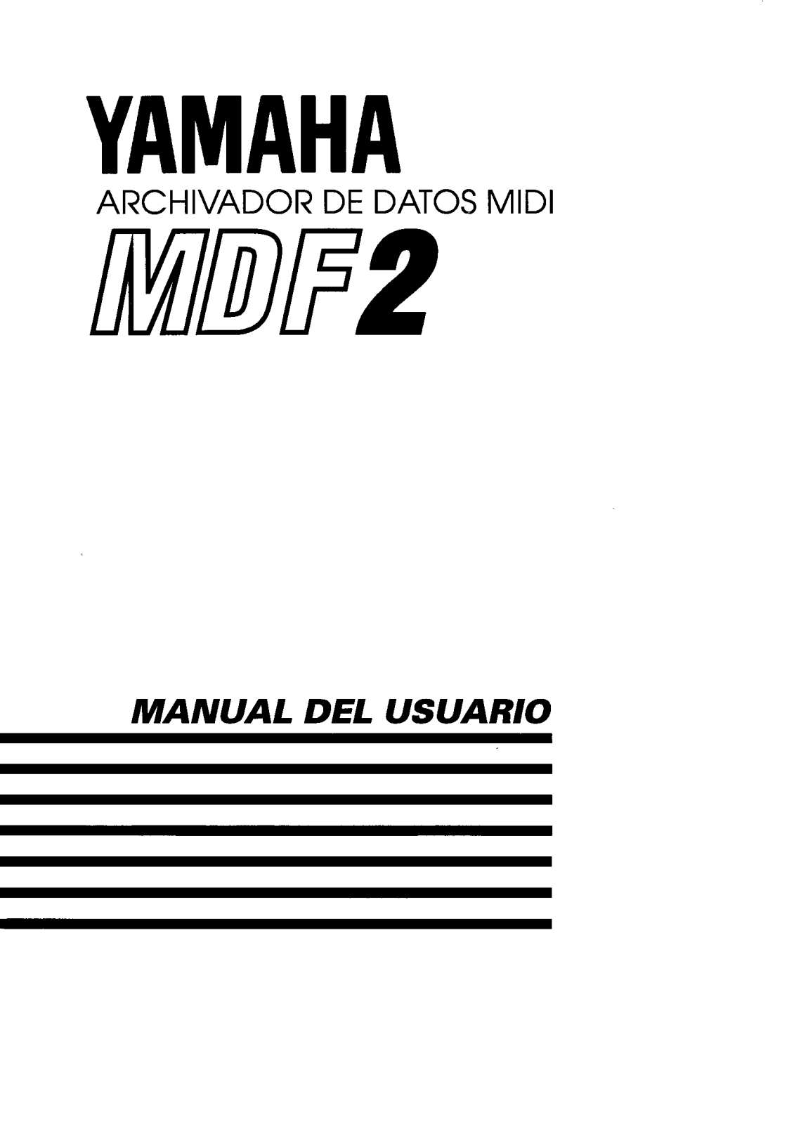 Yamaha MDF2 User Manual