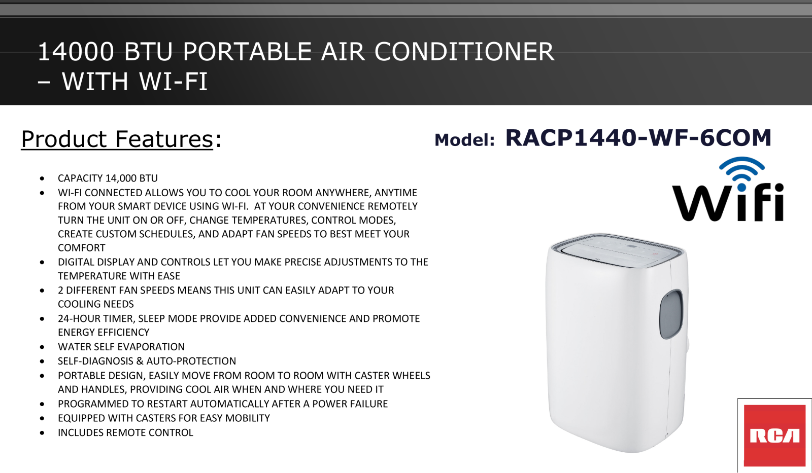 RCA RACP1440-WF-6COM Specifications - ManualMachine.com