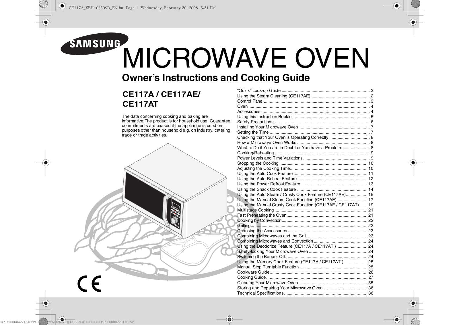 Samsung CE117AE-X User Manual