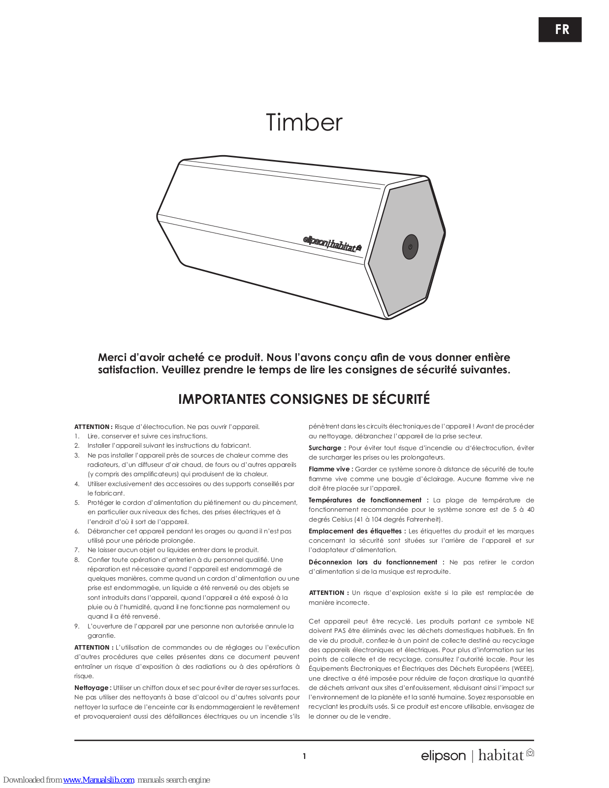 Elipson Timber User Manual