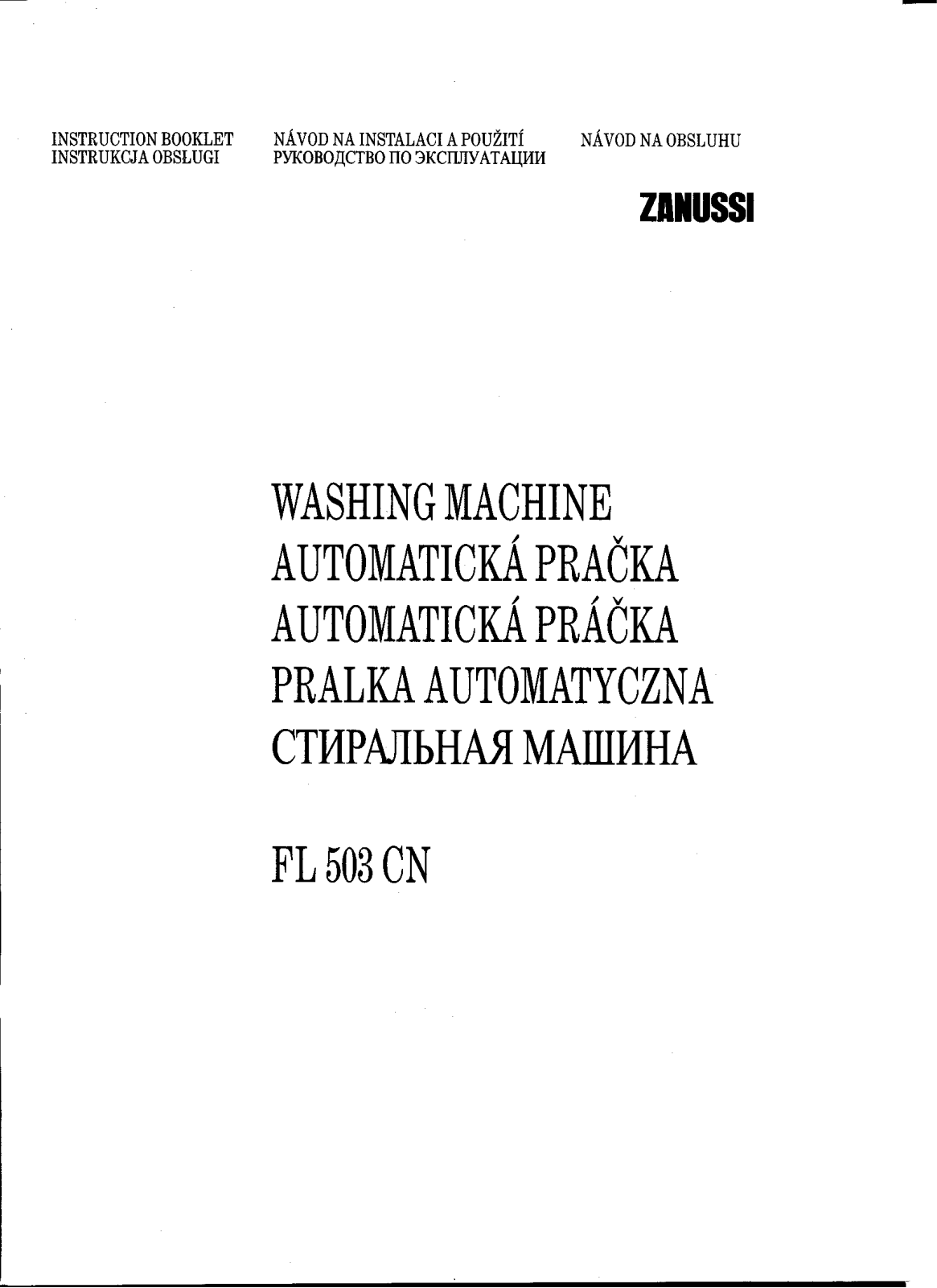 Zanussi FL503CN User Manual