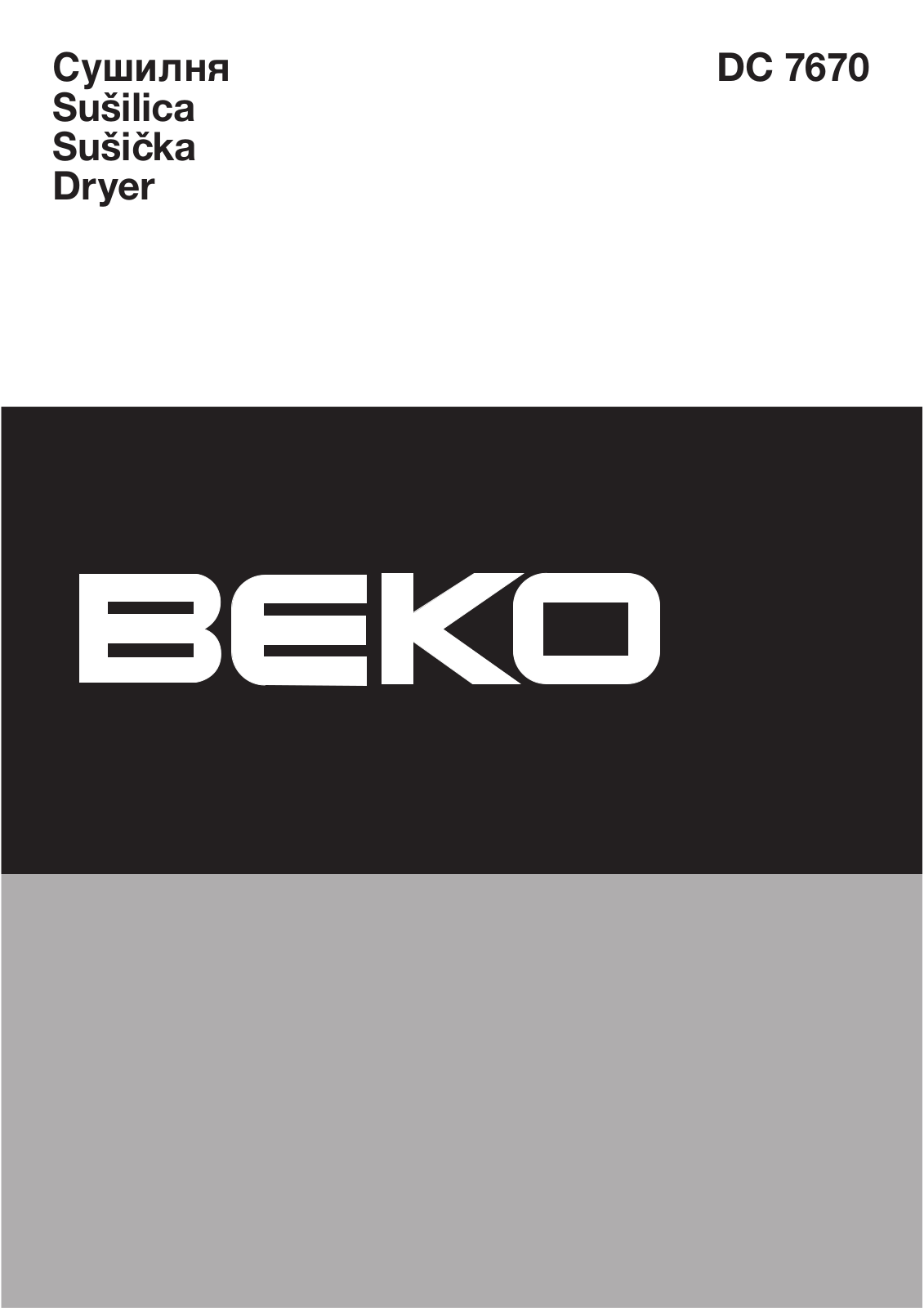 Beko DC 7670 User Manual