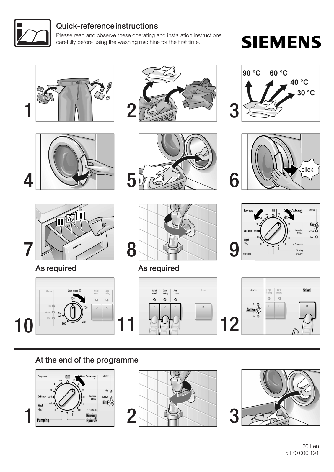 Siemens WXLM0800, WXLM0700 Quick reference guide