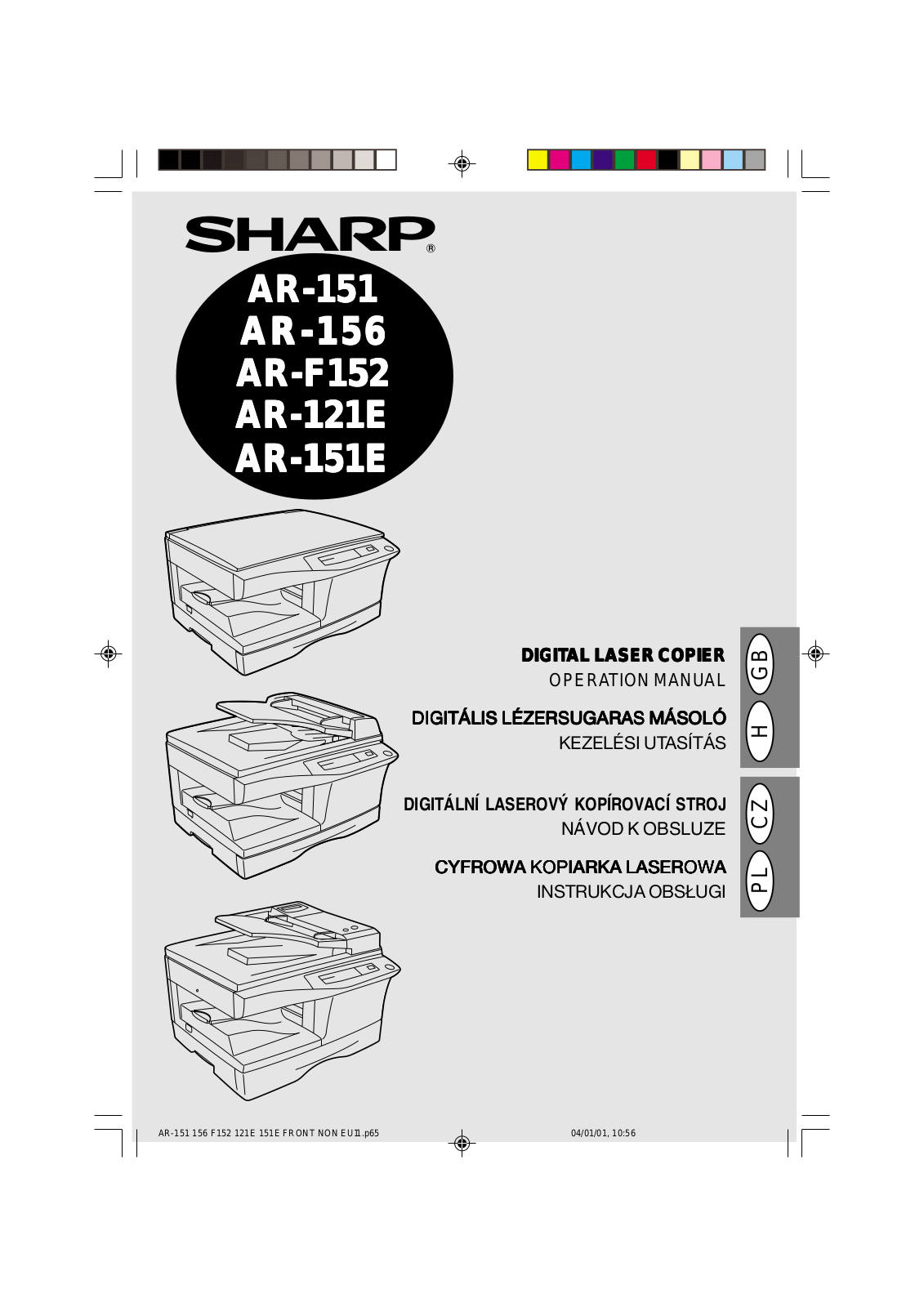 Sharp AR-151, AR-156, AR-F152, AR-121E, AR-151E User Manual