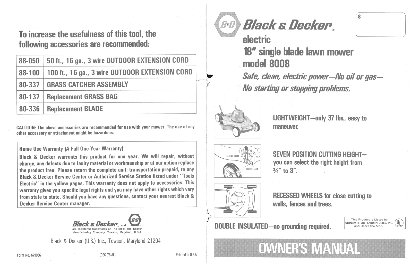 Black & Decker 679056 User Manual