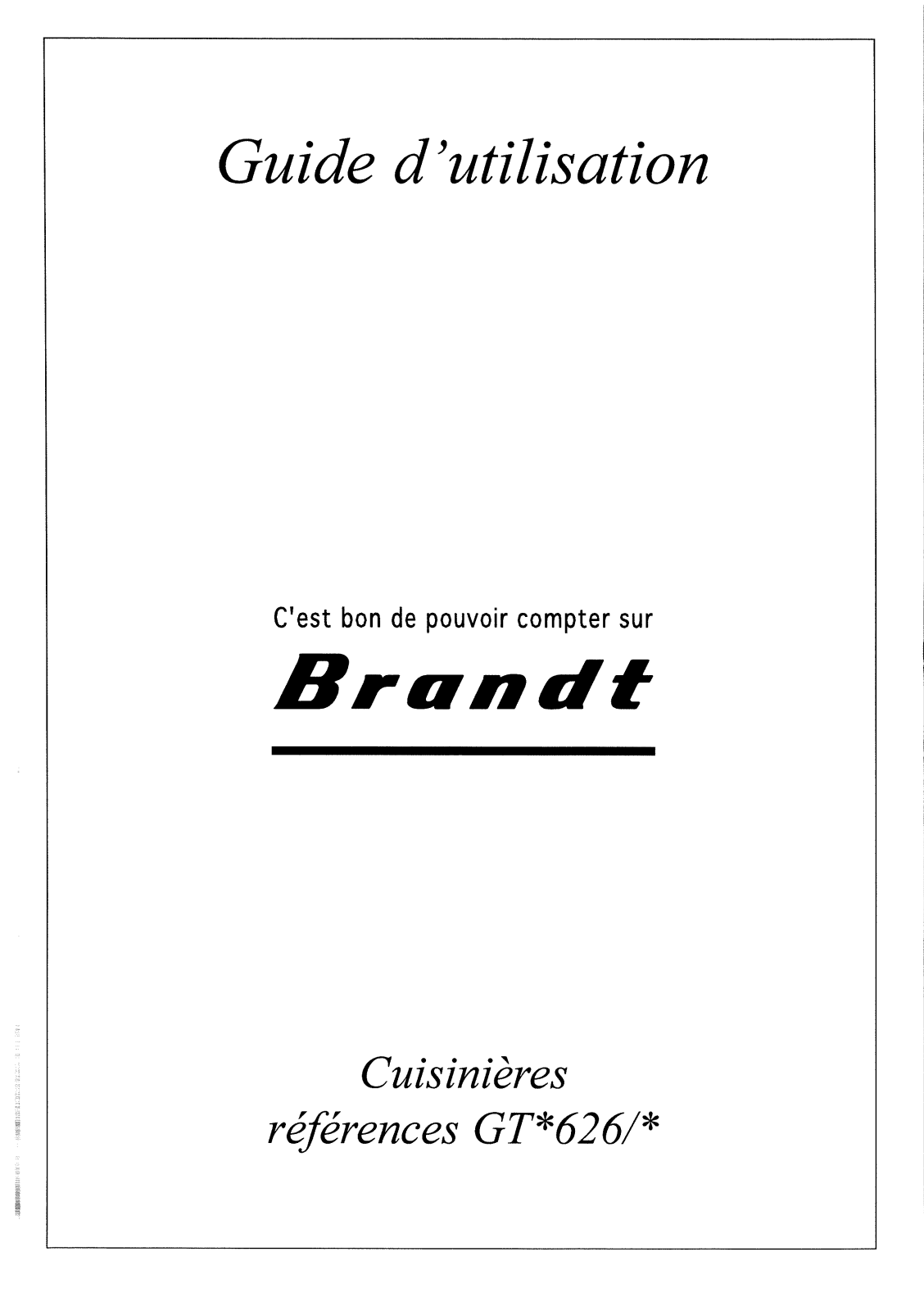 BRANDT FGAZ1 User Manual