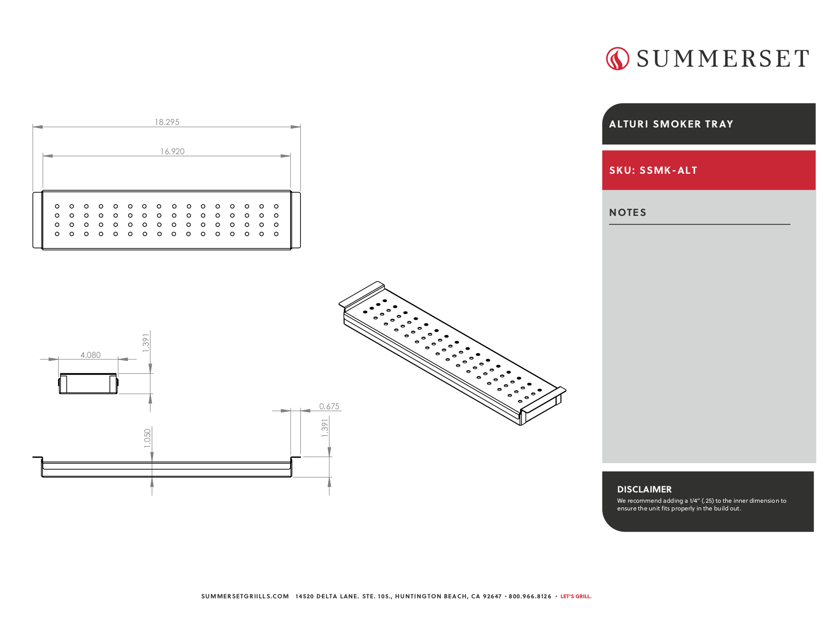 Summerset SSMK-ALT Line Drawing - ManualMachine.com