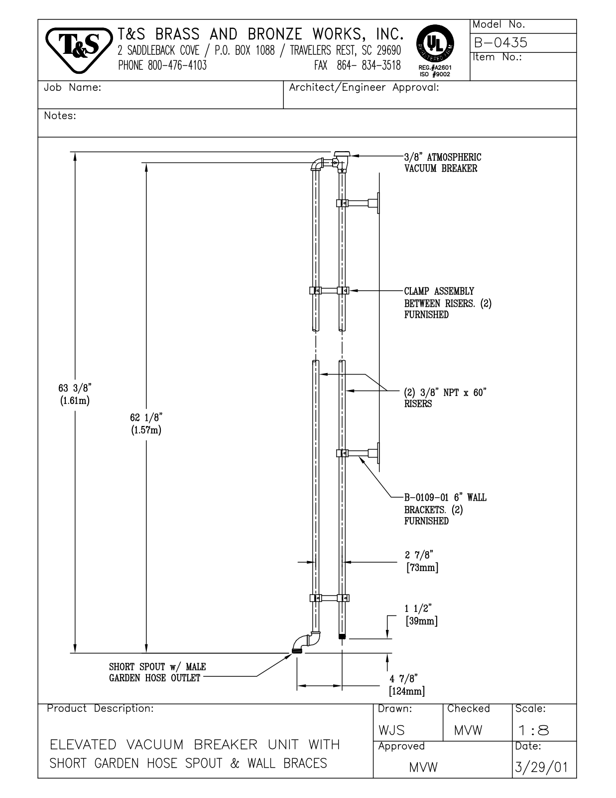 T&S Brass Manuals B-0435 User Manual