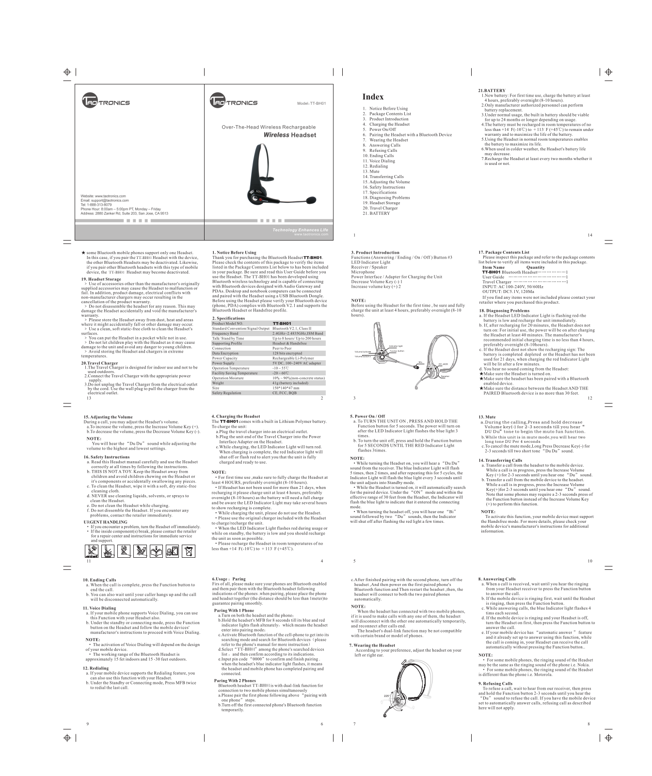 Taotronics TT-BH01 User Manual