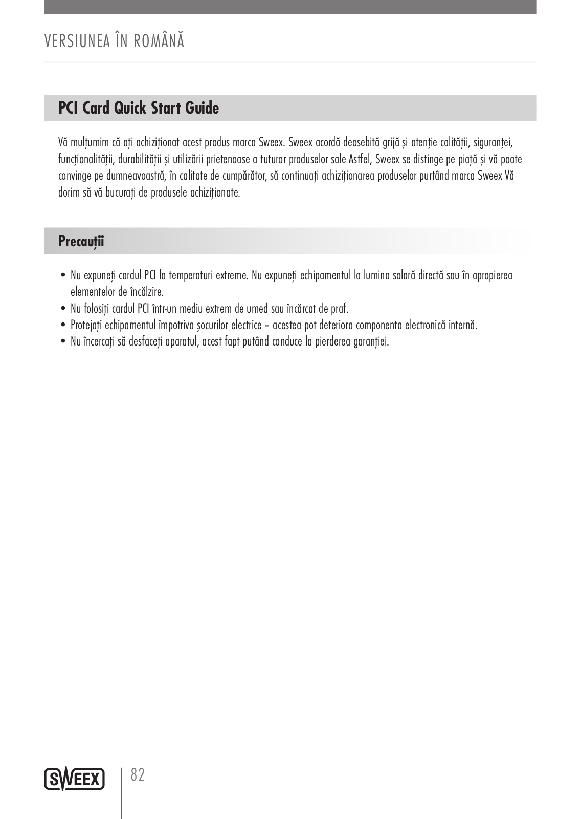 Sweex GC811 QUICK GUIDE