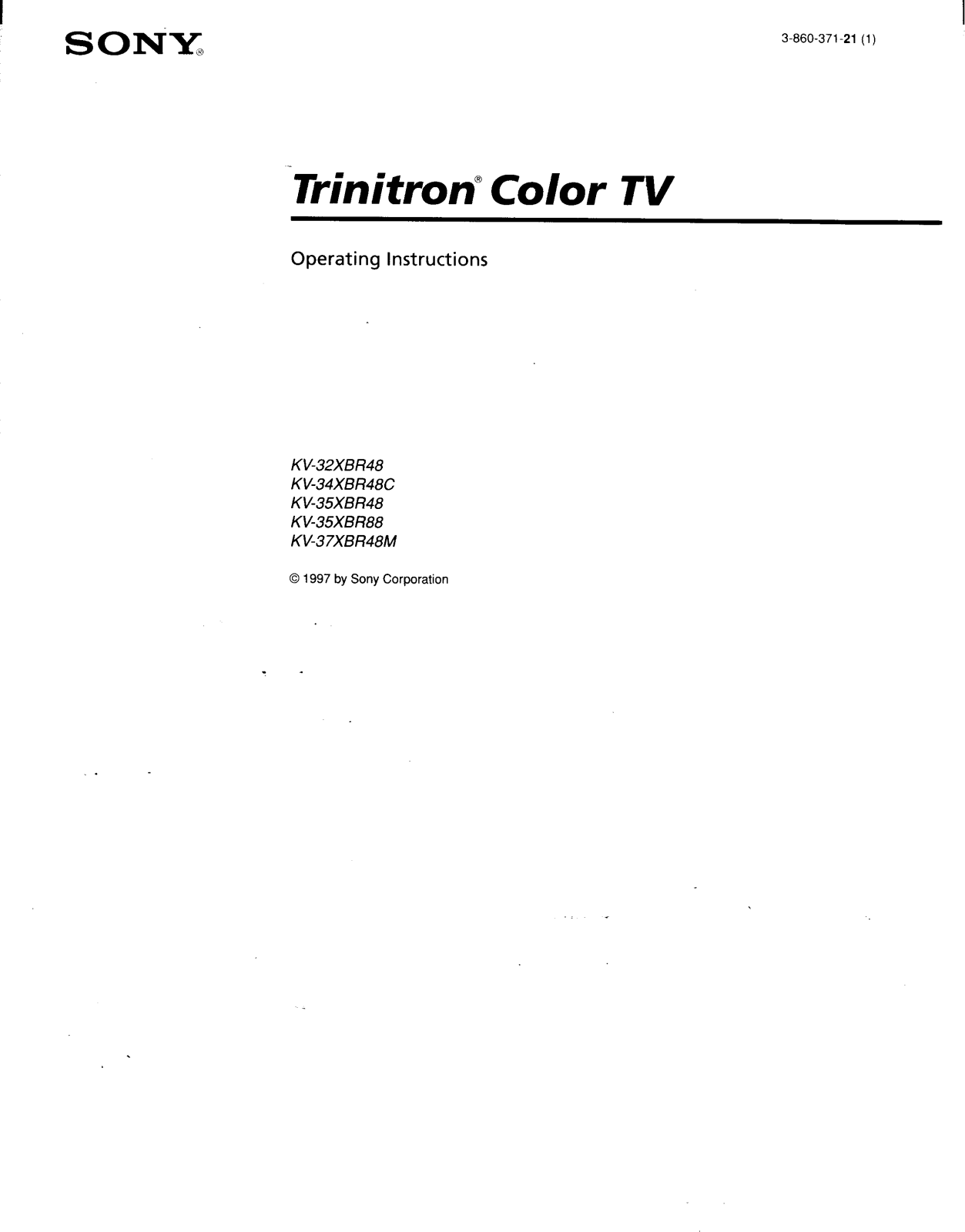 Sony KV-34XBR48C, KV-37XBR48M, KV-35XBR48, KV-35XBR88 User Manual