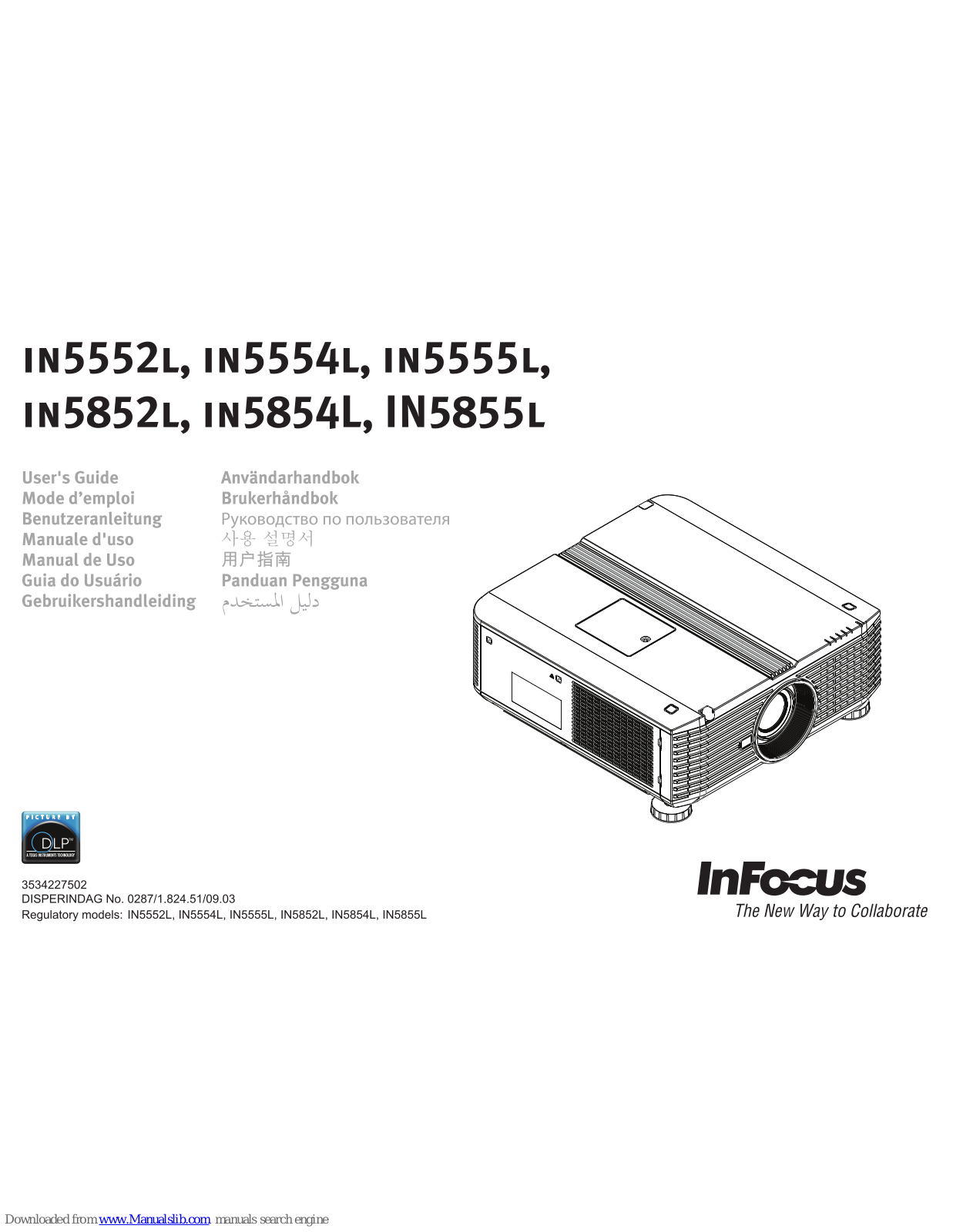 InFocus IN5552L, IN5554L, IN5855L, IN555L, IN5852L User Manual