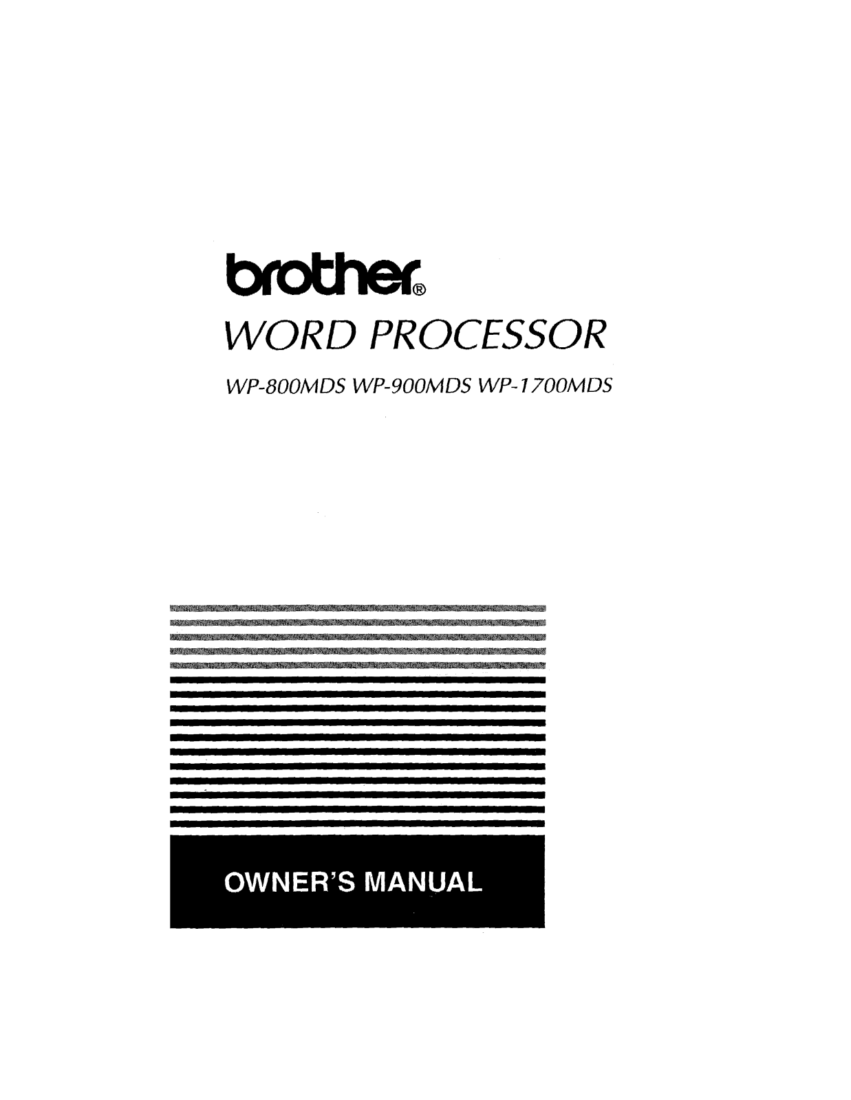 Brother WP1700MDS Owner's Manual