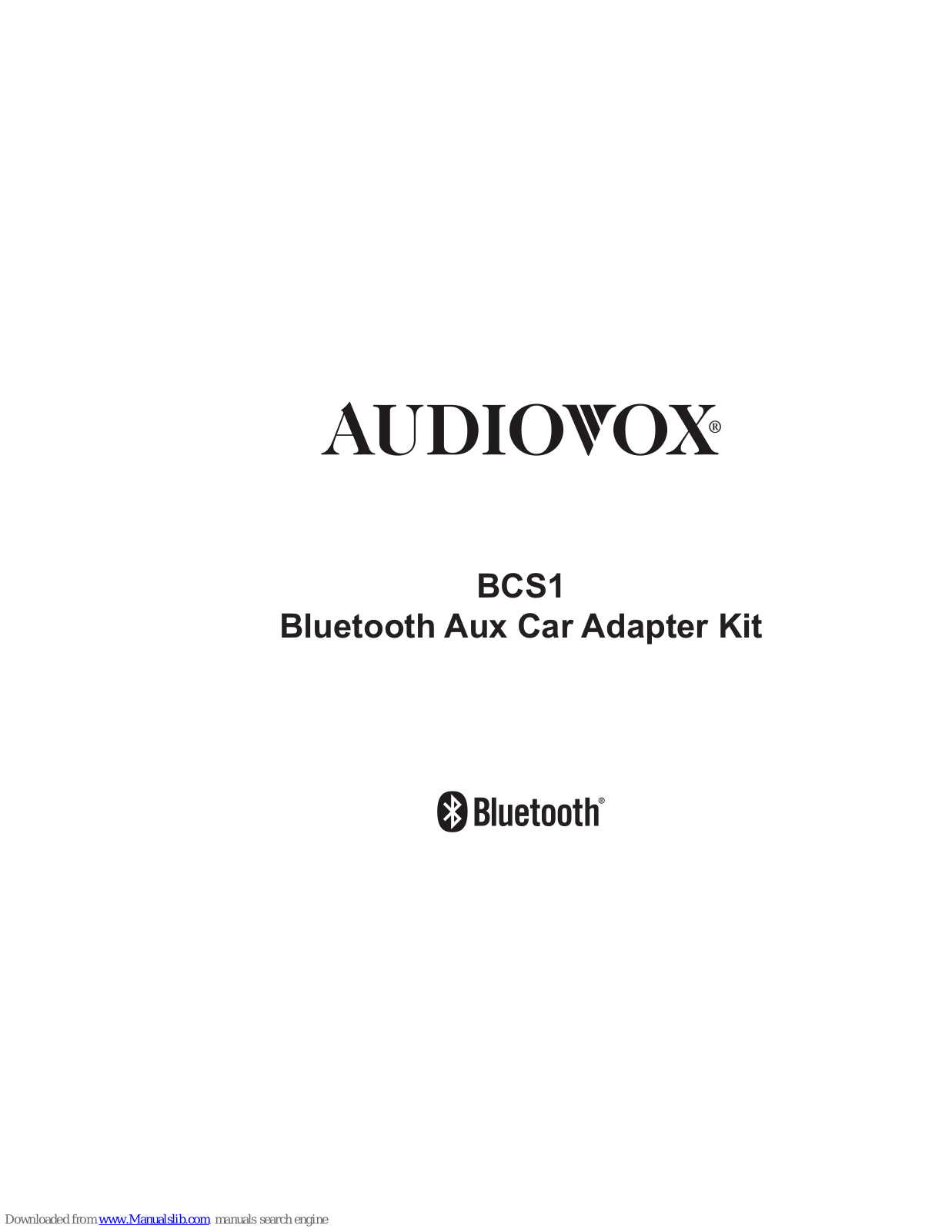 Audiovox BCS1 User Manual