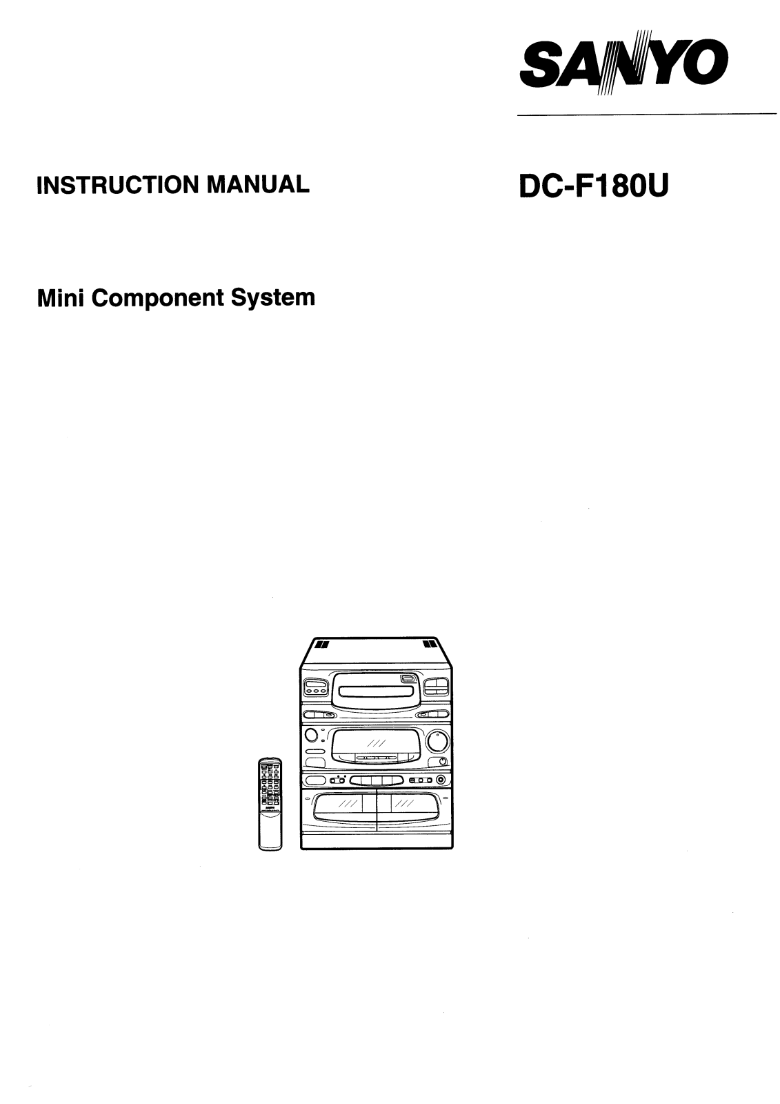 Sanyo DC-F180U Instruction Manual