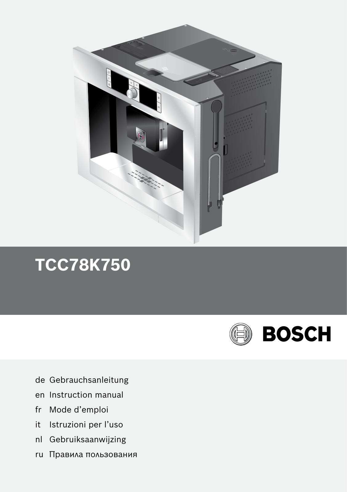 Bosch TCC78K750B Instruction manual