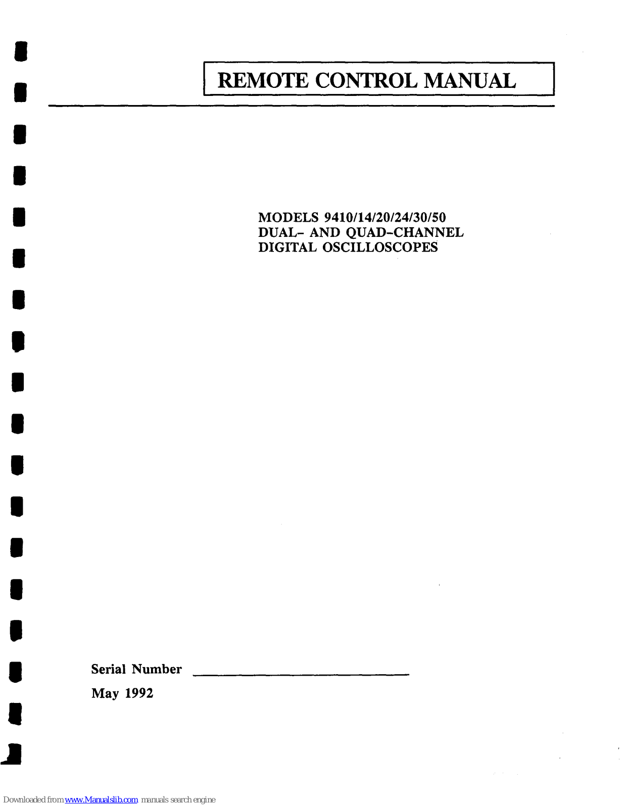 LeCroy 9414, 9420, 9424, 9430 Remote Control Manual - ManualMachine.com