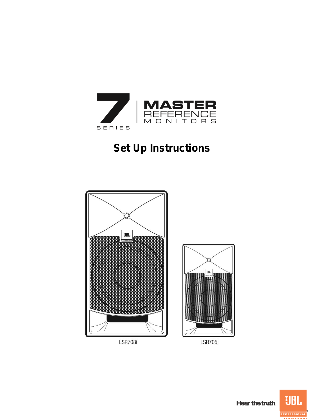 JBL LSR708I, LSR705I User Manual