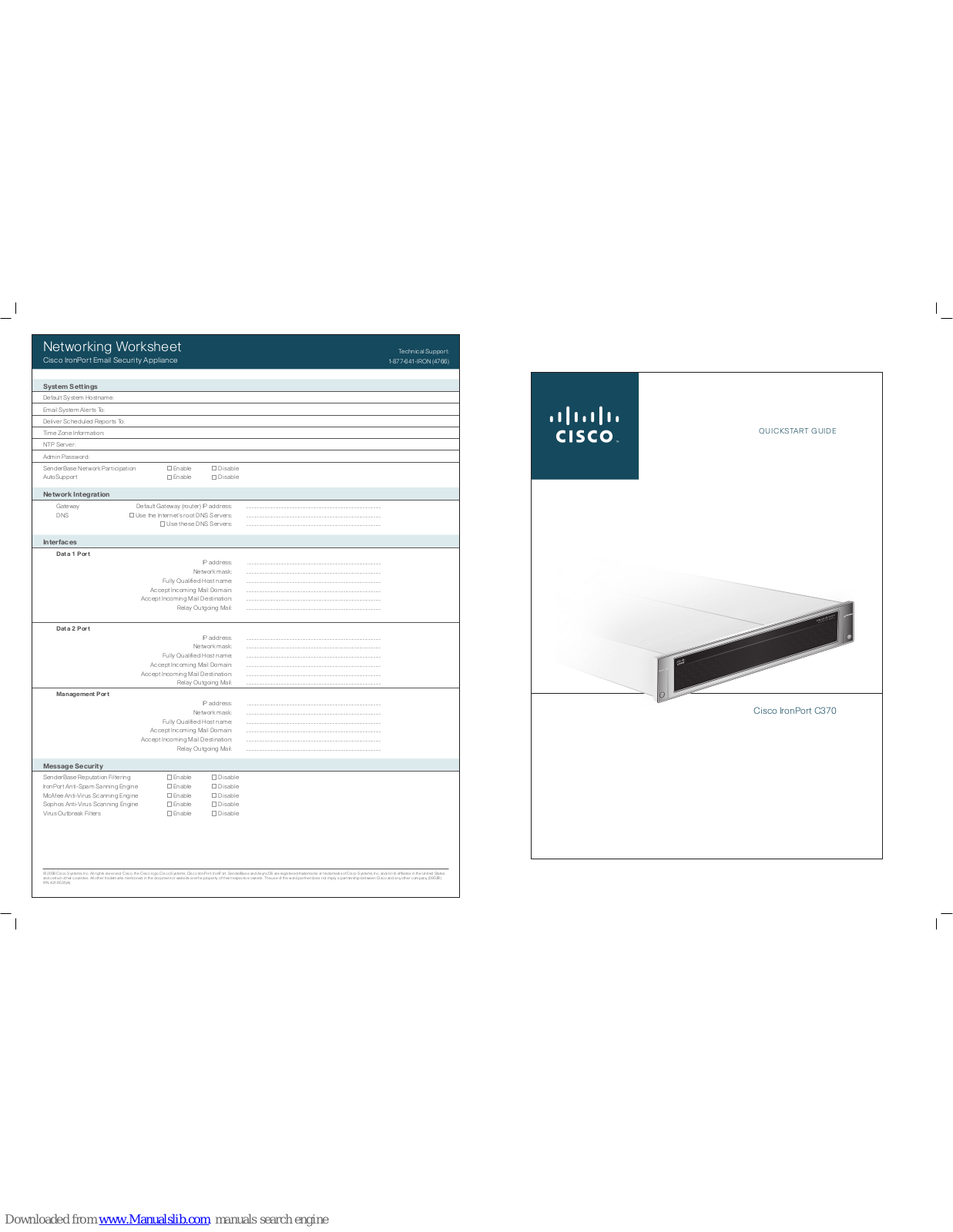 Cisco IronPort C370, IronPort C670 Quick Start Manual