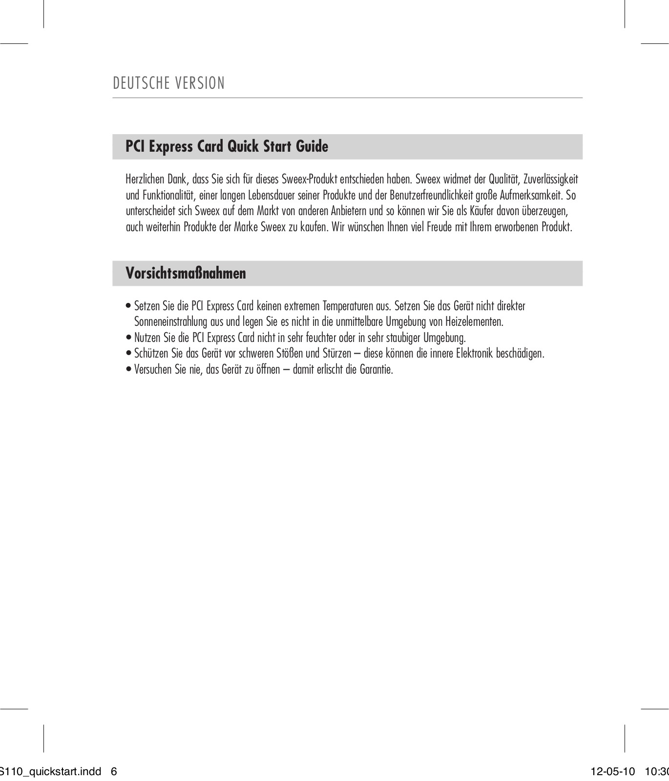 Sweex US110 QUICK GUIDE