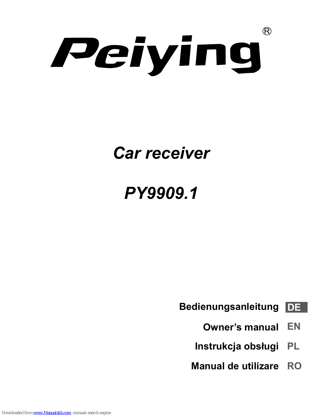 Peiying PY9909.1 Owner's Manual