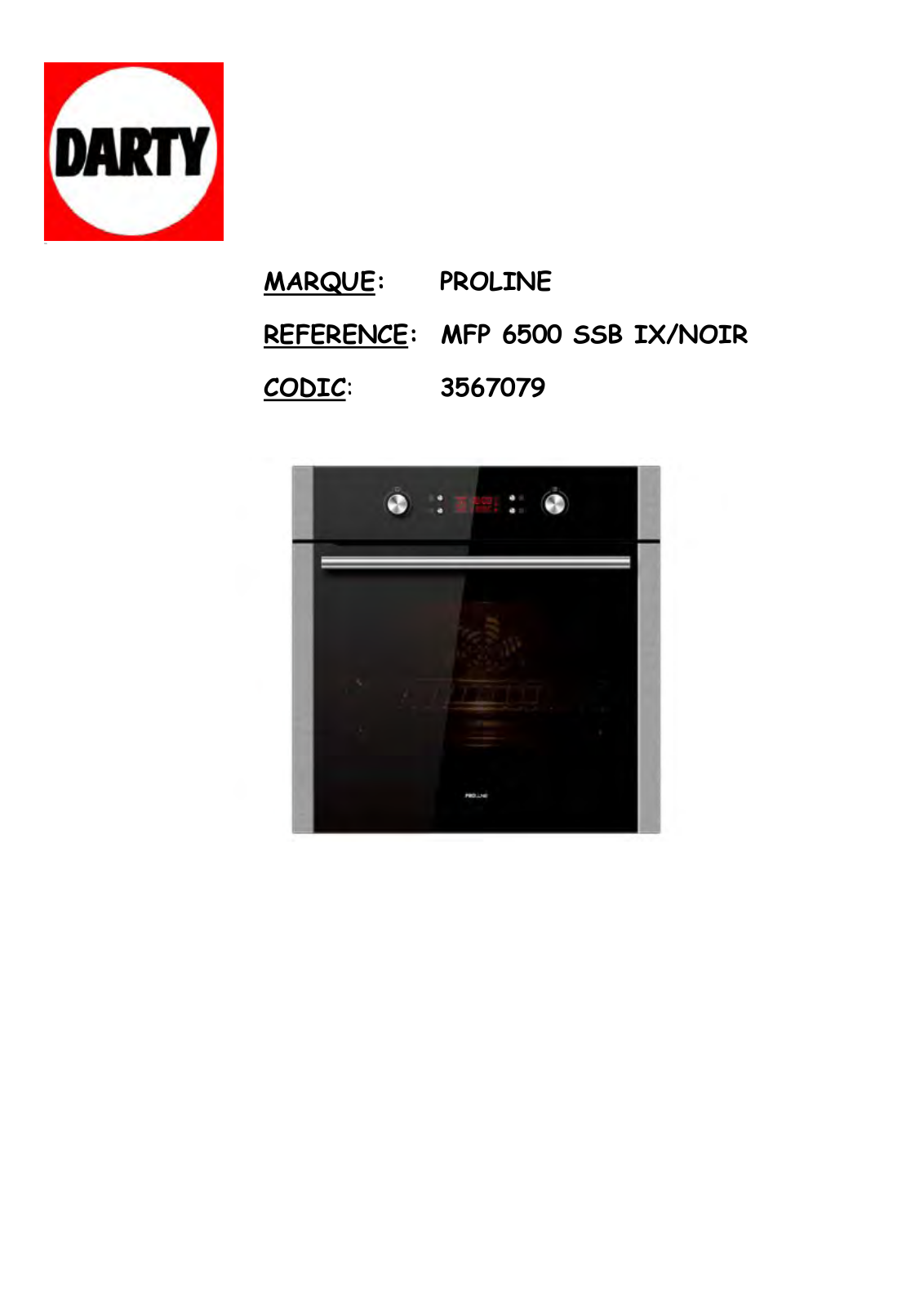 Proline MFP6500SSB User Manual