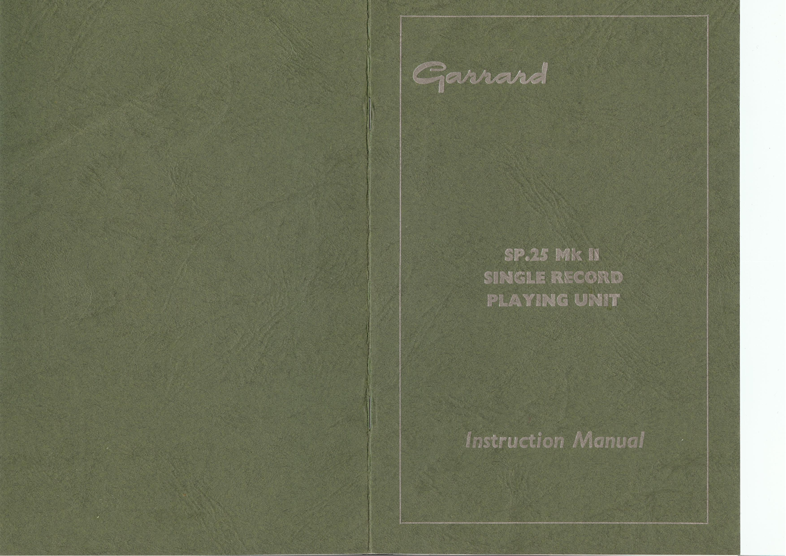 Garrard SP-25-Mk2 Owners manual